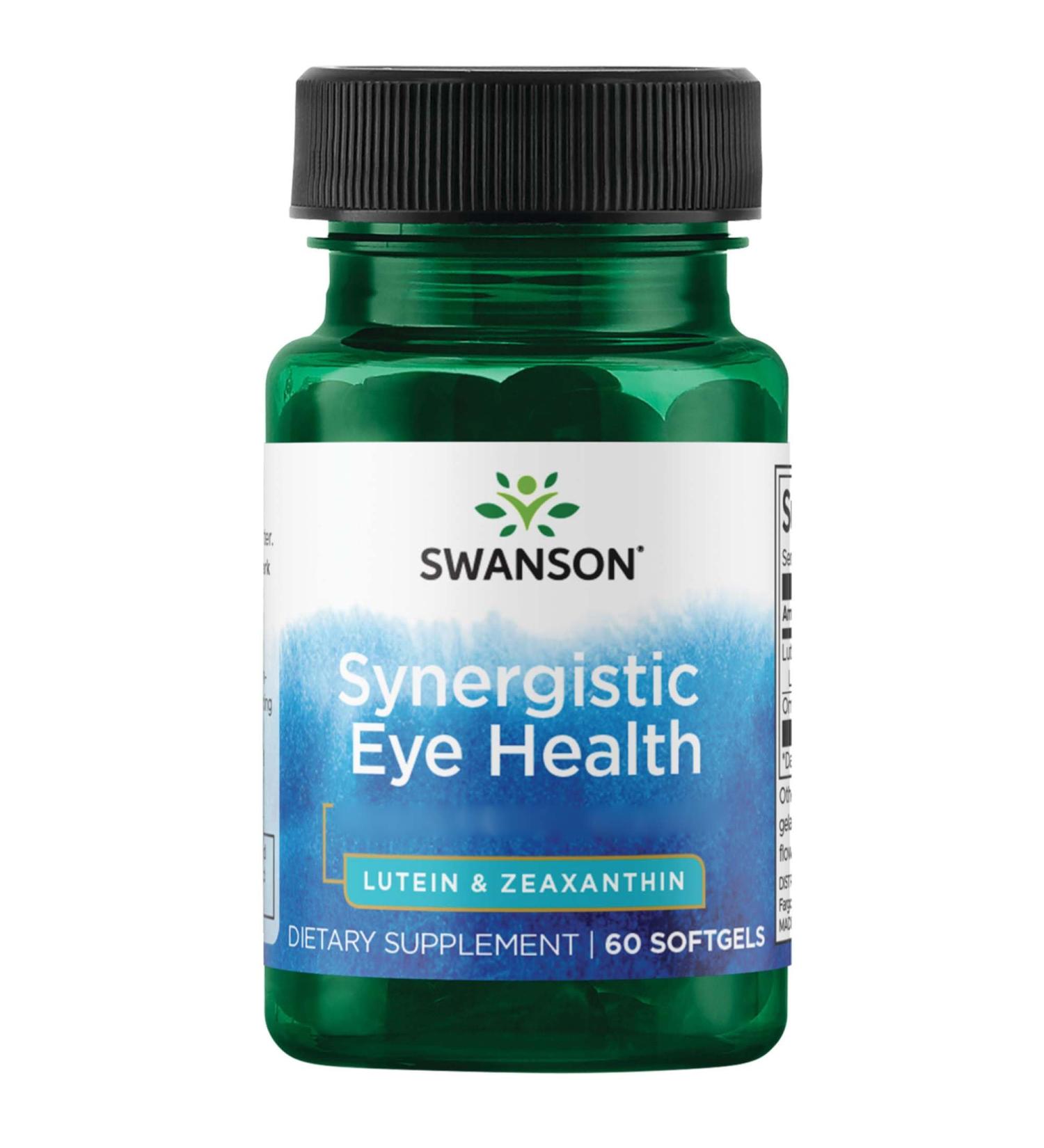 Swanson Synergistic Eye Health - Lutein & Zeaxanthin 60 Soft Capsules High Dose Gluten-Free Non-GMO Lab Tested - Buy Online on GoSupps.com