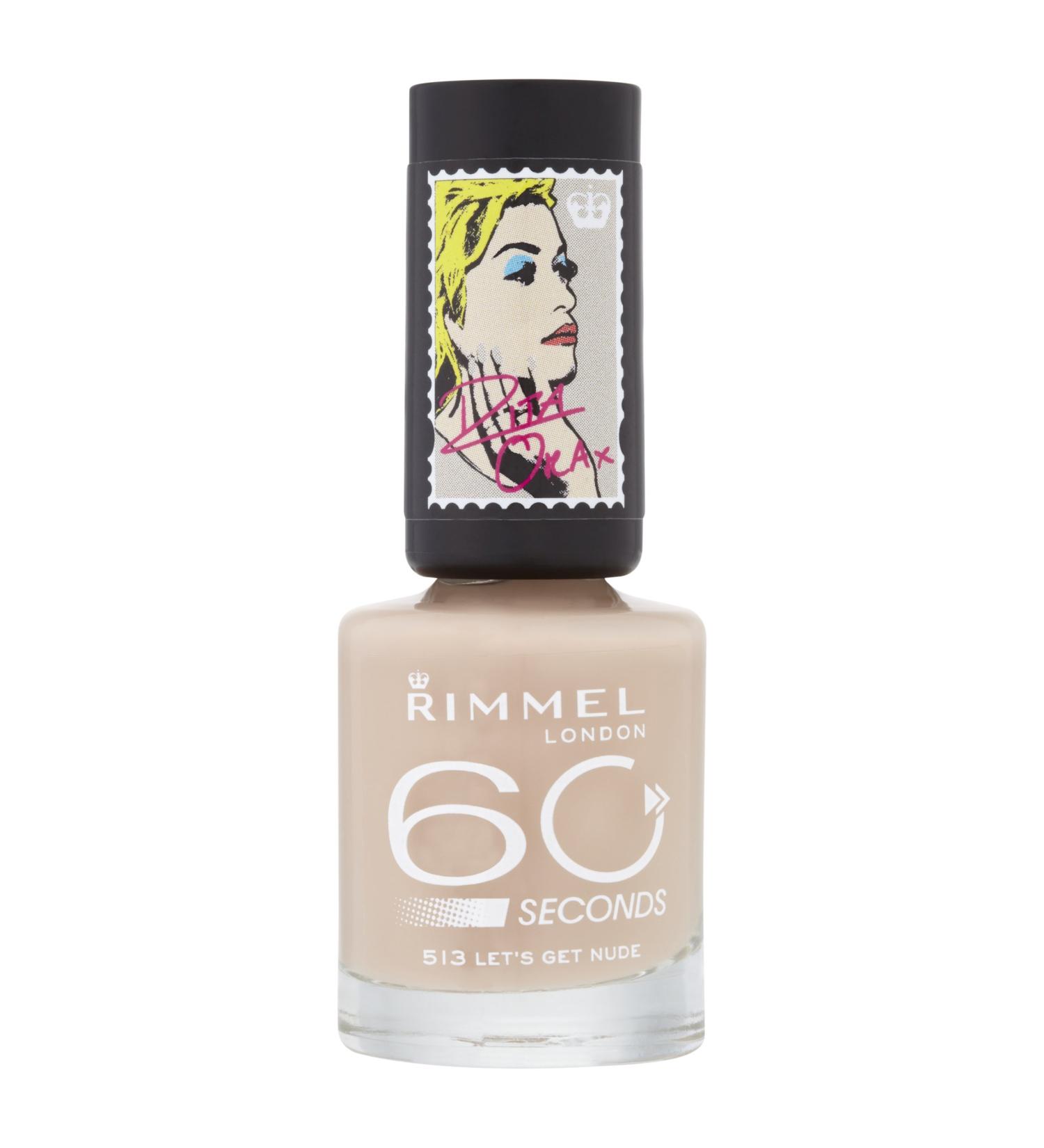 Rimmel London 60 Seconds Nail Polish by Rita Ora Lets Get Nude Lets Get Nude 8 ml (Pack of 1)