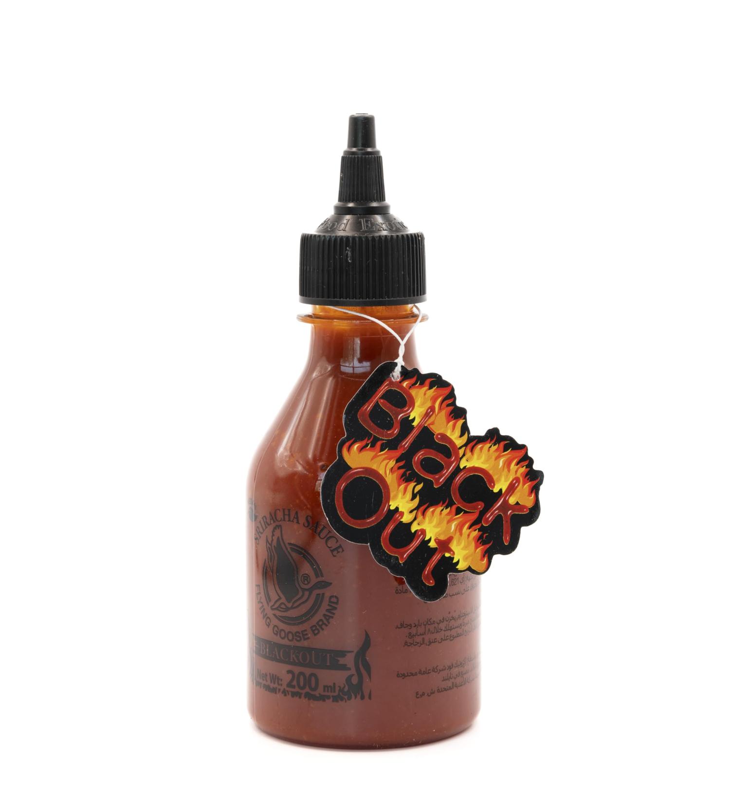 Flying Goose 200ml FLYING GOOSE Sriracha Hot Chilli BlackkoUT Sauce EXTREMELY HOT Chili Sauce