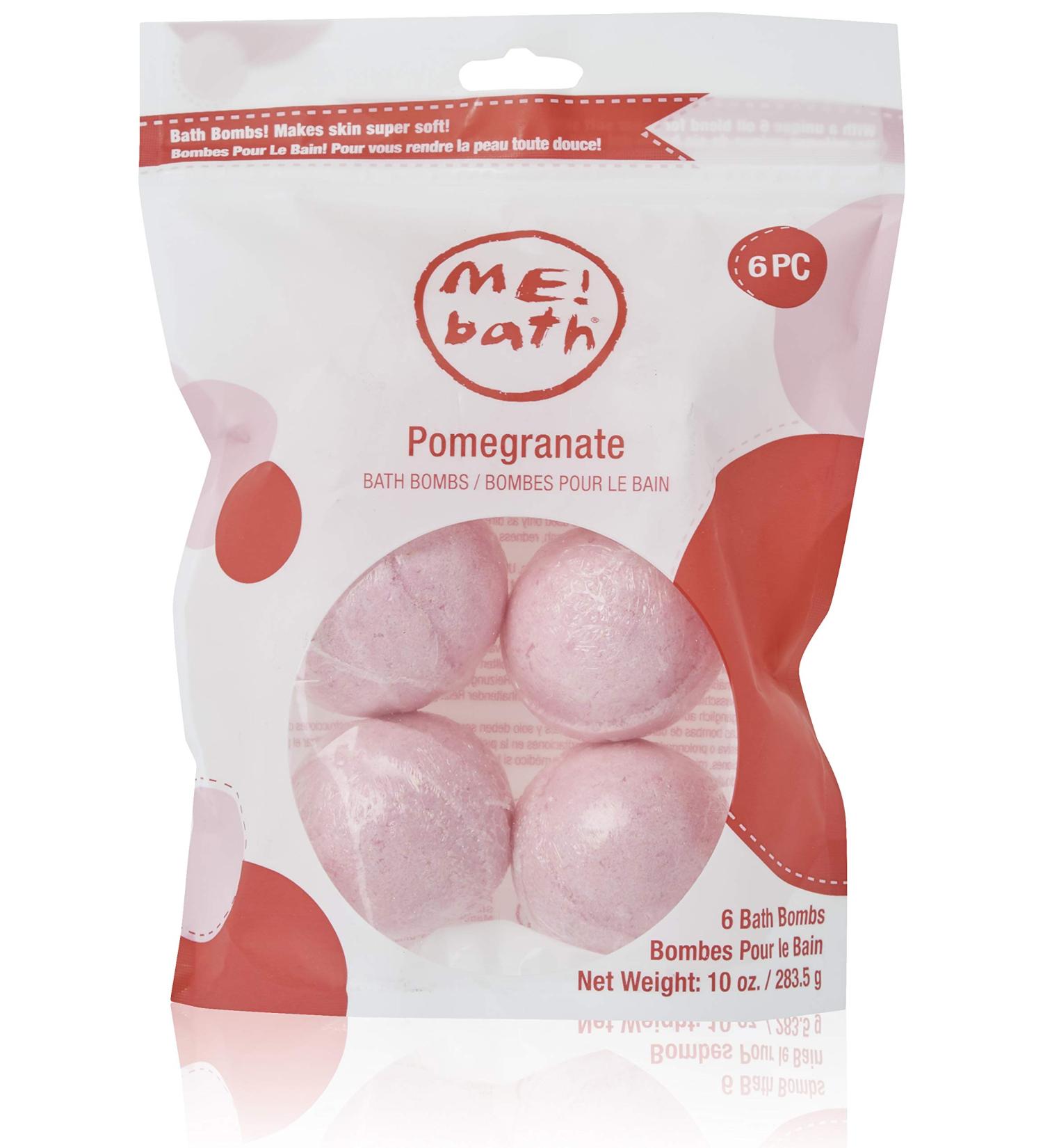 Pomegranate Mini Scoop Bath Bomb Fizz - Exfoliate and Moisturize Your Skin - 6 Pack - Buy Online on GoSupps.com
