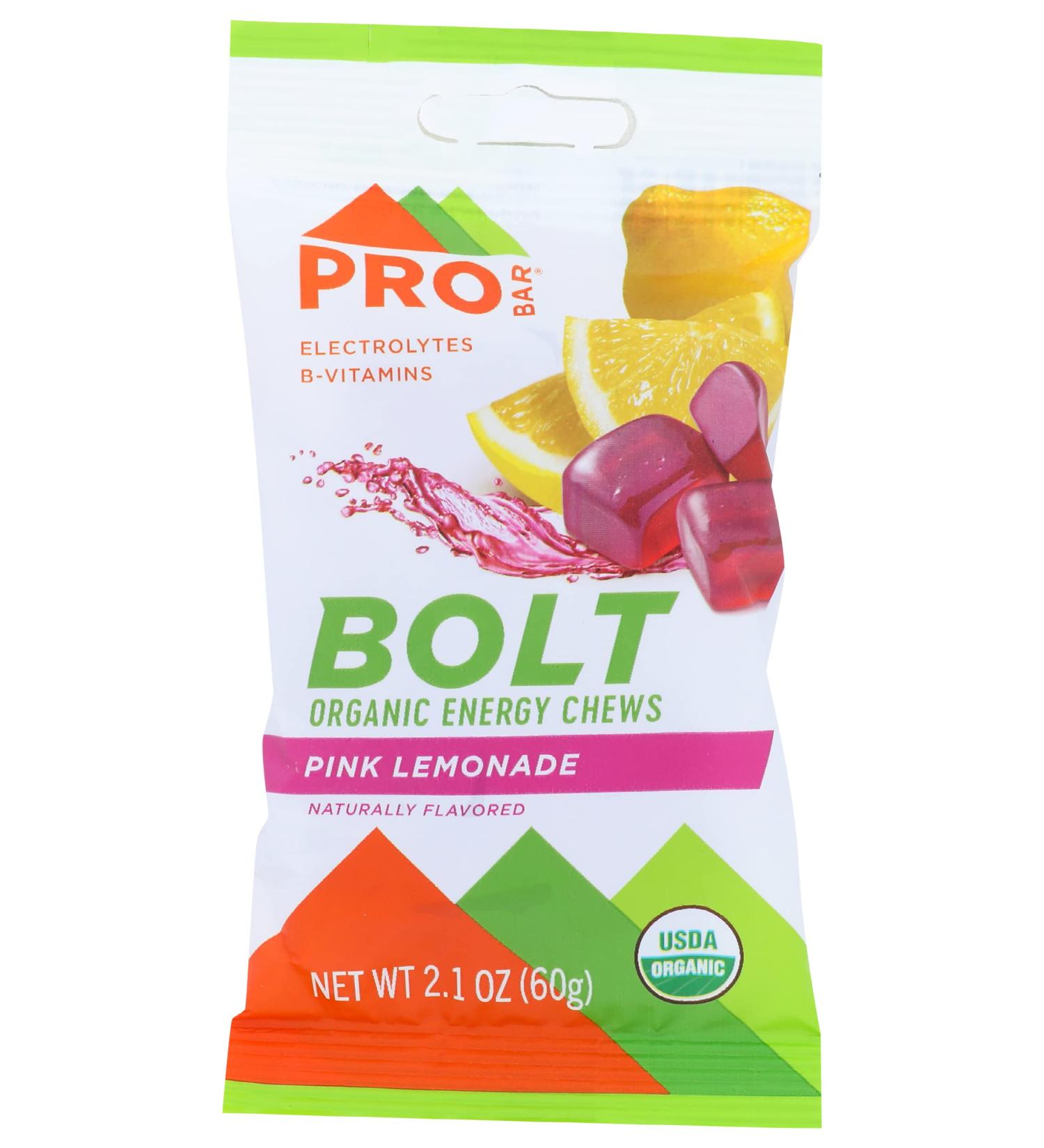 Probar Organic Pink Lemonade Energy Chews - Non-GMO 2.1oz (Pack of 12) - Buy Internationally - Buy Online on GoSupps.com