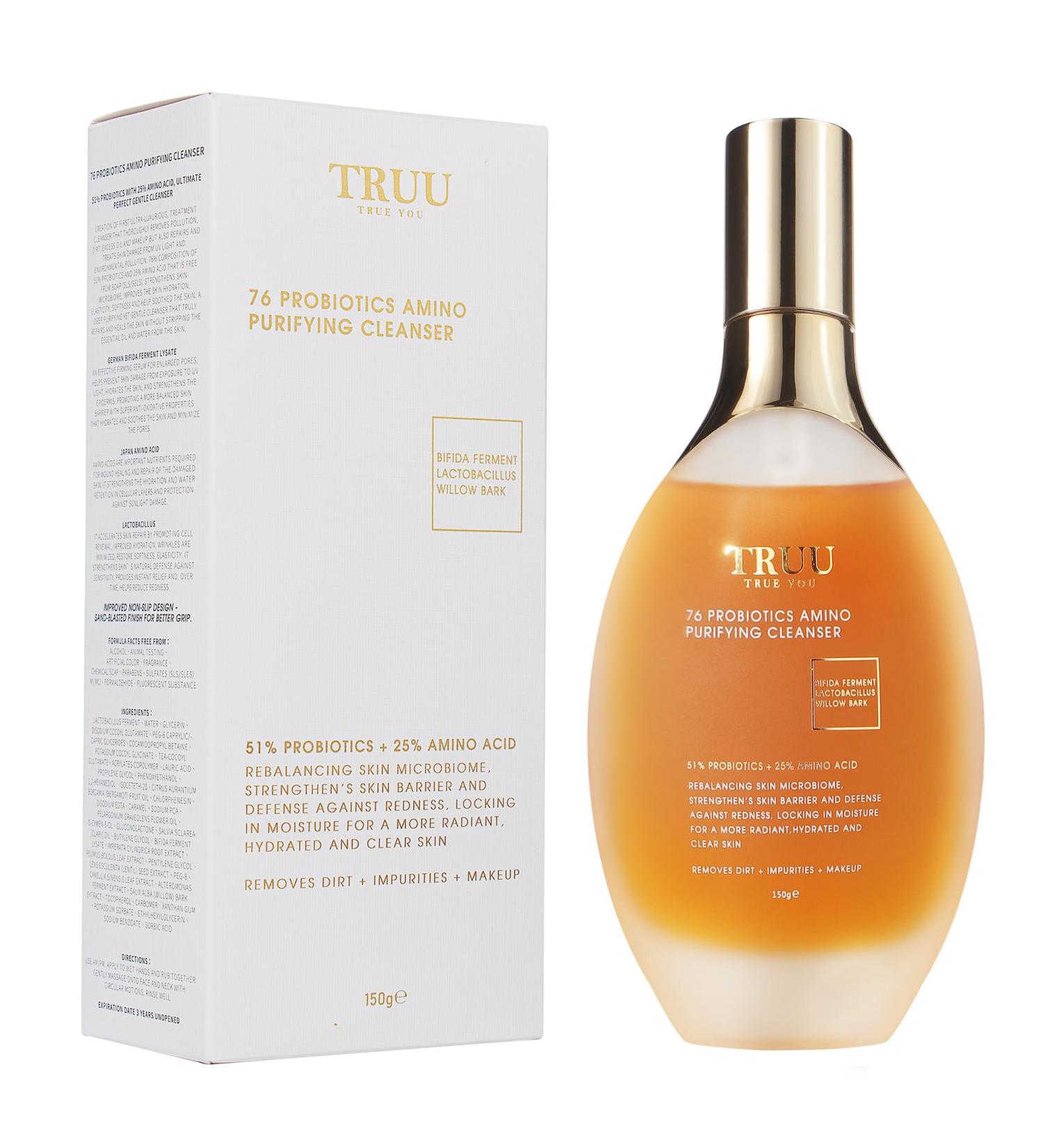 TRUU Probiotics Amino Purifying Cleanser - Ultra-Gentle 51% Probiotics & 25% Amino Acids | UV Protection & Hydration for Youthful Glow - 5.3 Oz - Buy Online on GoSupps.com