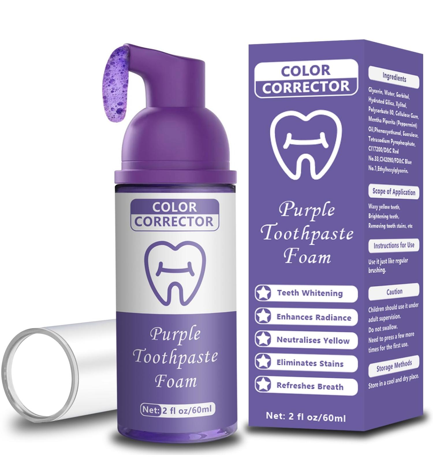Purple Toothpaste for Teeth Whitening - Stain Removal & Fresh Breath - 2 fl oz Model #03 - Buy Online on GoSupps.com