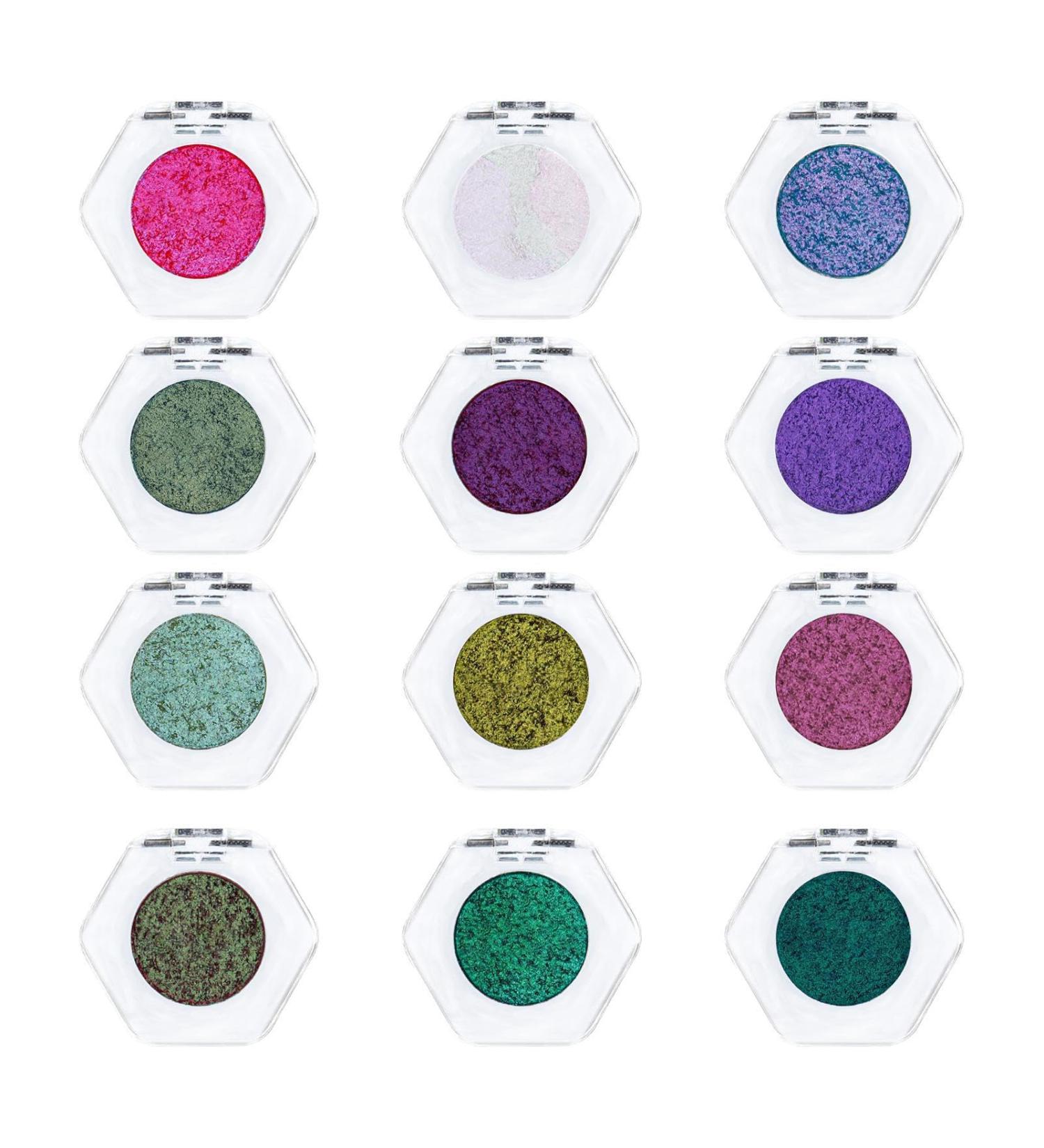 Cosmetic Eyeshadow - 12X Long Lasting Glitter Makeup Eyeshadow for Women Glitter Eyeshadow for Sensitive Eyes | Glitter Reflective Eyeshadow - Buy Online on GoSupps.com