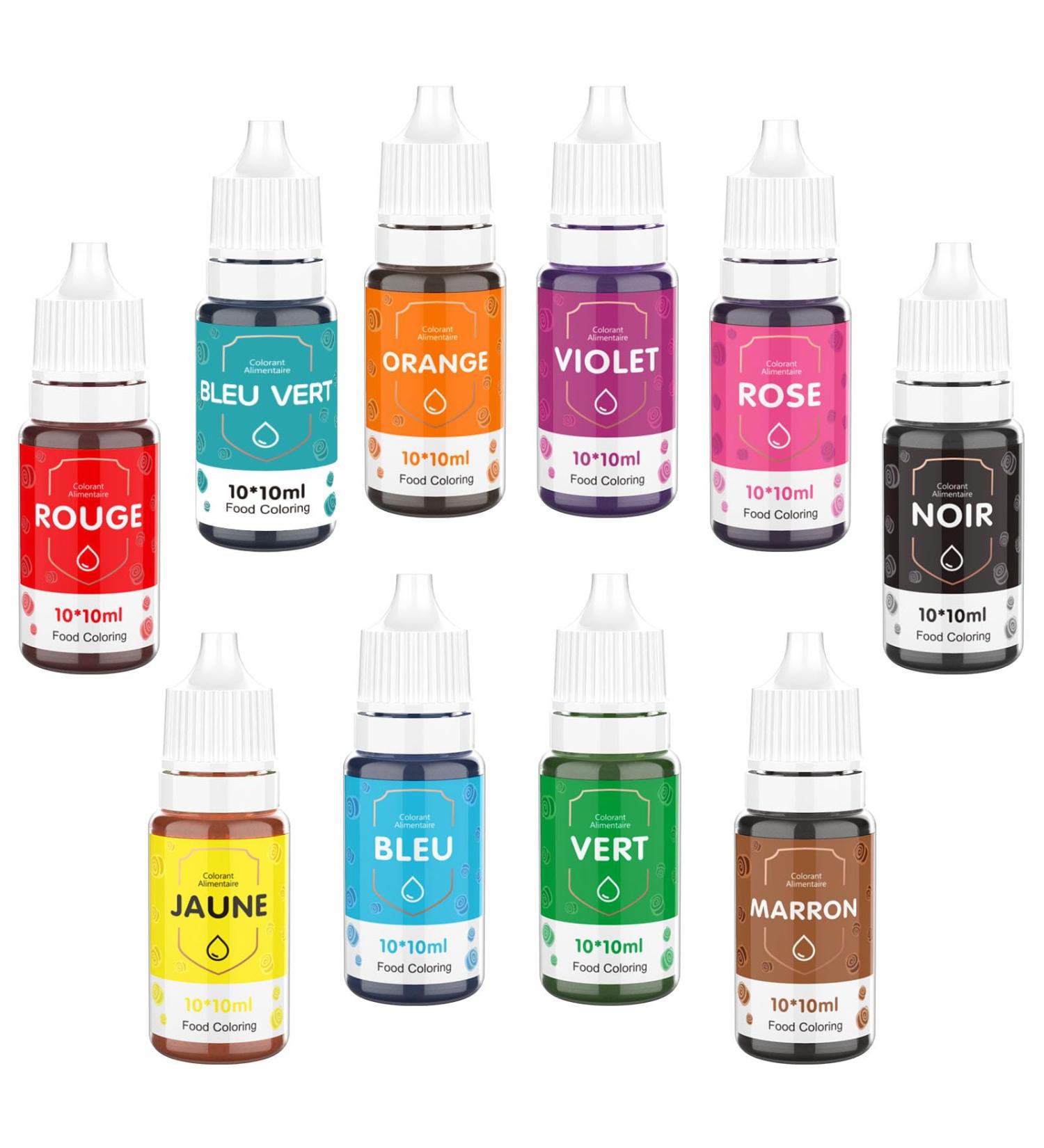 10 * 10ml Colorant Alimentaire Liquide Waysroma Colorant Alimentaire P tisserie Haute Concentr Nourriture Dye pour Couleur Fondant Boissons Cr me G teau Donuts P ques Macaron 10 ml (Lot de 10) 100.0 - Buy Online on GoSupps.com