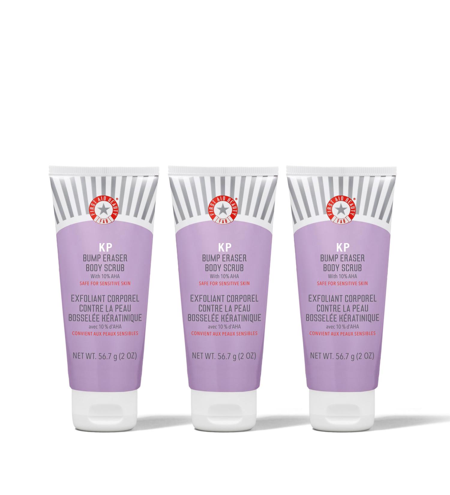 First Aid Beauty - KP Bump Eraser Body Scrub with 10% AHA Keratosis Pilaris Skin Exfoliator with Glycolic & Lactic acids Helps Reduce Chicken Skin Bumps Safe for Sensitive Skin 2 oz 3 ct 2 Ounce (Pack of 3) - Buy Online on GoSupps.com