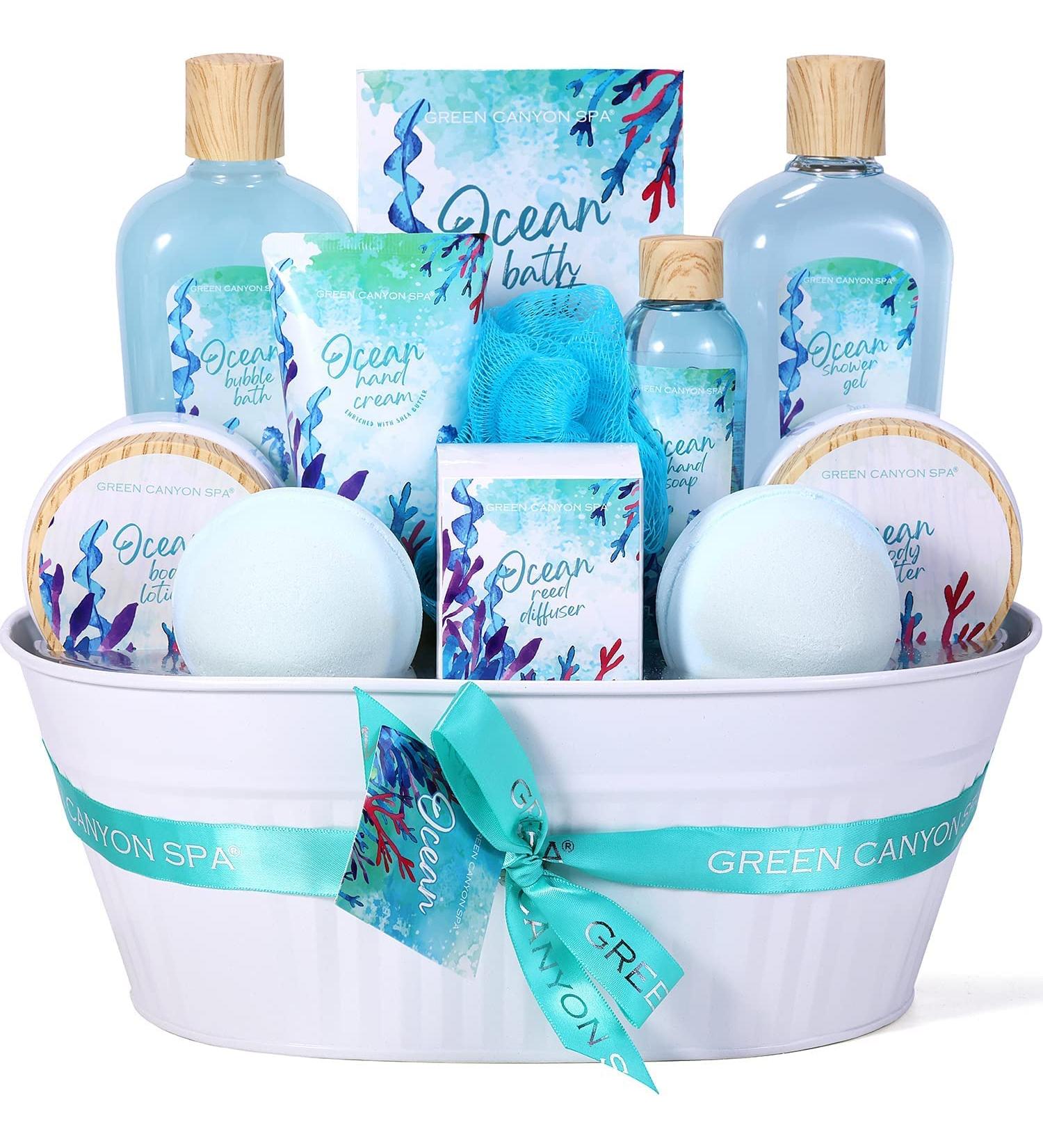 Ocean Bath Spa Gift Basket for Women - 12 Pc Set by Green Canyon Spa - Buy Online on GoSupps.com
