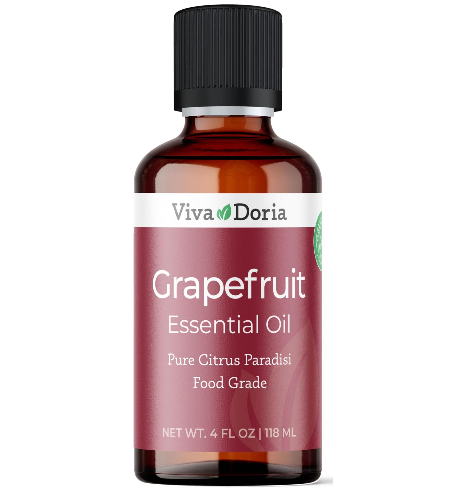 Viva Doria 100% Pure Grapefruit Essential Oil - Undiluted Food Grade Aromatherapy Oil Made in USA 118 mL (4 fl oz) - International Shipping Available - Buy Online on GoSupps.com