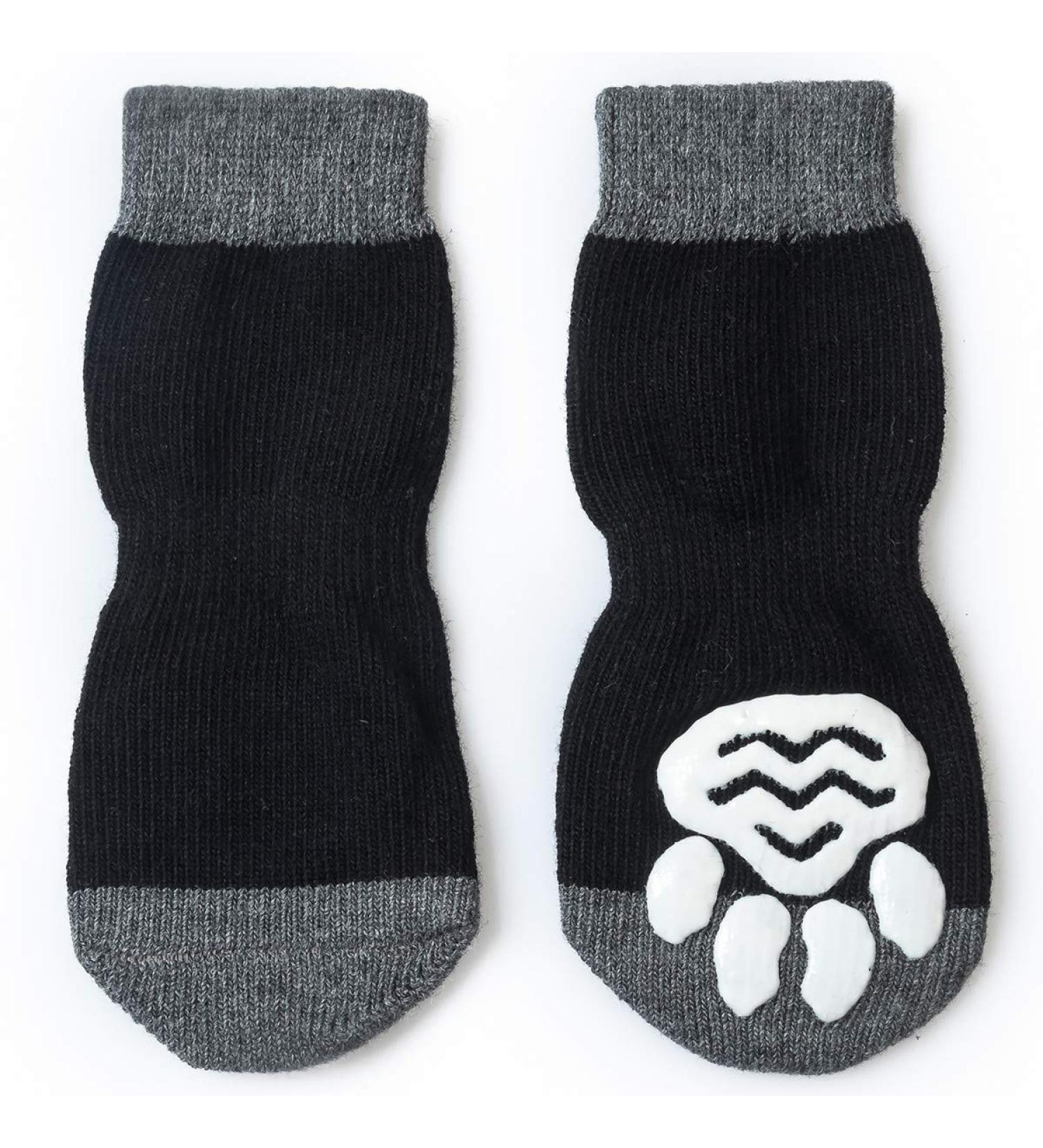 Buy Pet Heroic Indoor Anti-Slip Socks for Dogs & Cats - 8 Sizes (S to 5XL) | Paw Protection & Traction with Silicone Gel - Black 3X Large - Buy Online on GoSupps.com