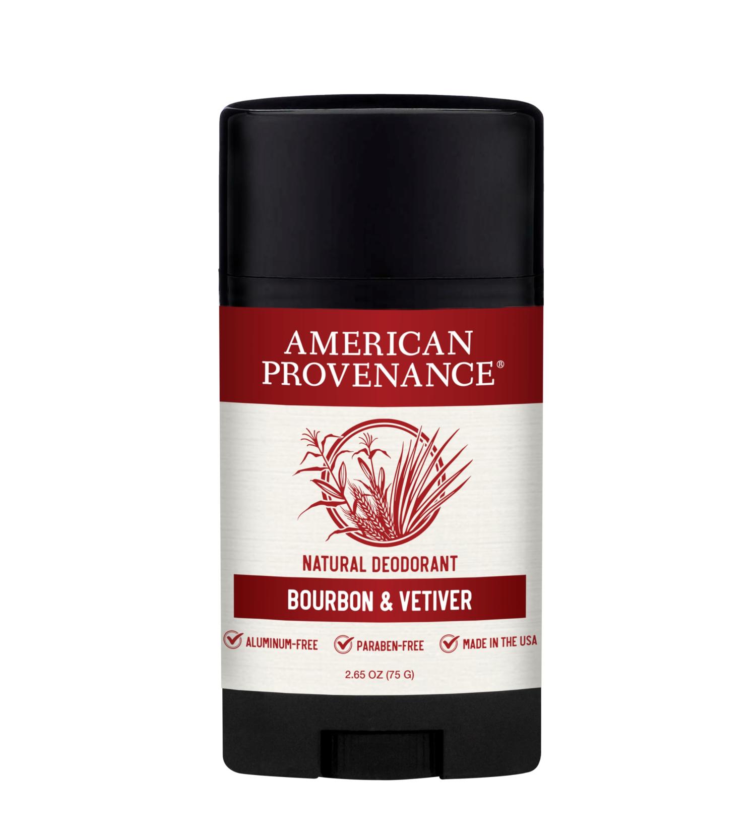 American Provenance Aluminum Free Natural Deodorant For Women and Men - Bourbon and Vetiver - 24 Hour Protection - Cruelty Free - Made in the USA (1 pack) - Buy Online on GoSupps.com
