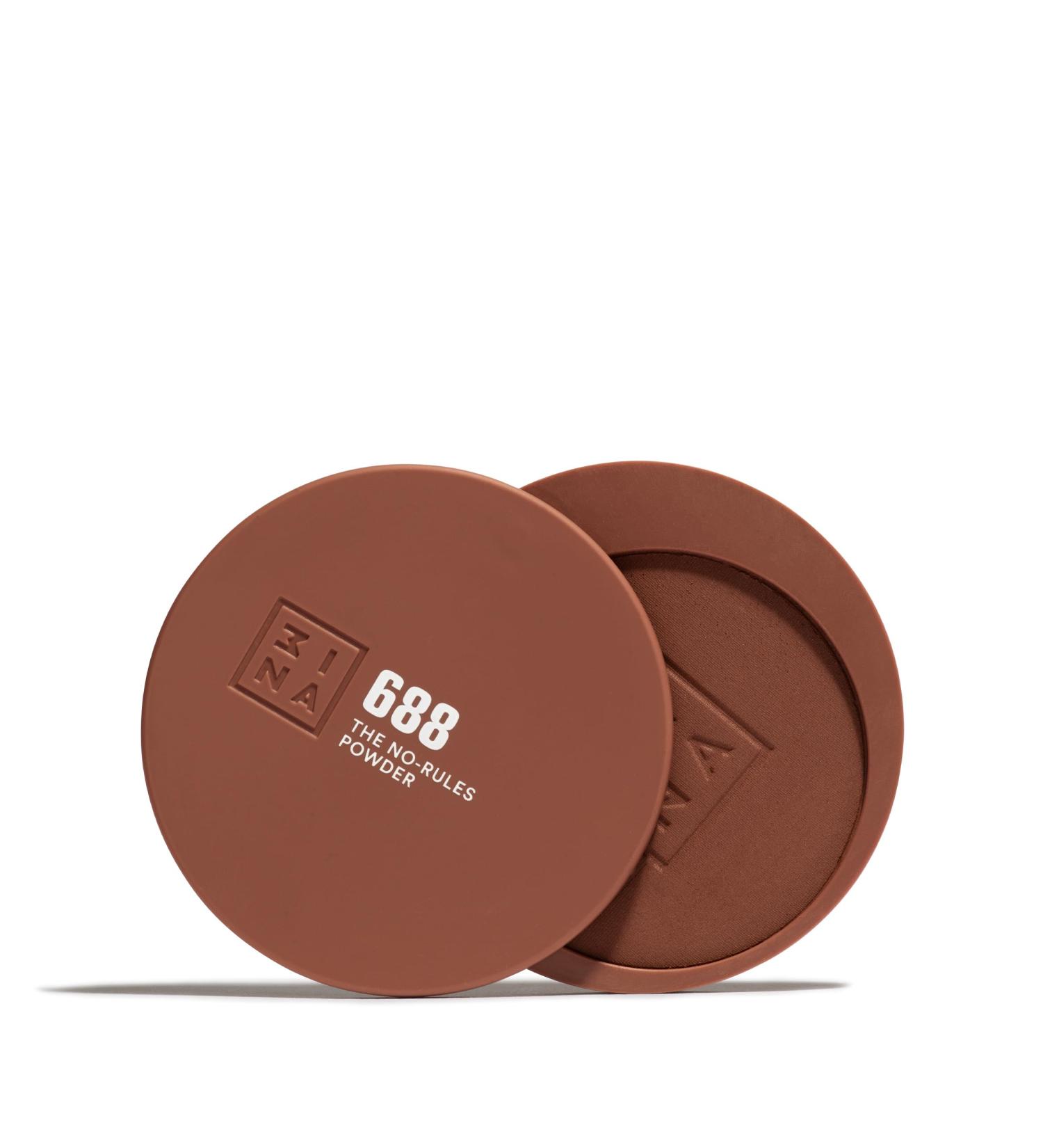  3ina 3INA MAKEUP - The No-Rules Powder 688 - Dark Brown - 3-in-1 dark brown compact powder for eyes lips and face - Powder with hyaluronic acid and ceramic - Lightweight formula - Vegan - - Buy Online on GoSupps.com