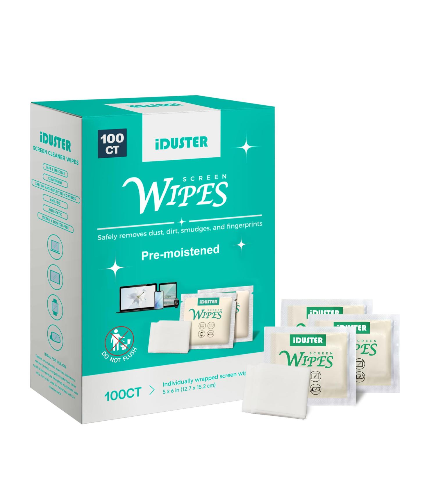 Screen Cleaner Wipes for Lens 100 Premoistened Eyeglasses Cleaning Wipes | Streak-Free for iPad Phone TV Computer & Glasses - Buy Online on GoSupps.com