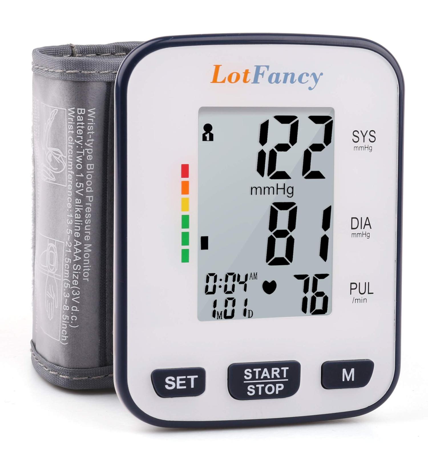 Wrist Blood Pressure Monitor with 120 Memory & Irregular Heartbeat Detection - Digital BP Cuff & Automatic Machine - Home BP Gauge with Large LCD Display & Protective Case - Buy Online on GoSupps.com