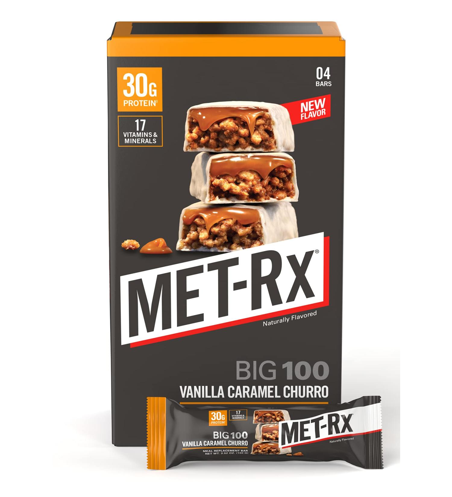 MET-Rx Big 100 Protein Bars - Vanilla Caramel Churro 30g Protein 4 Ct | Buy Internationally - Buy Online on GoSupps.com