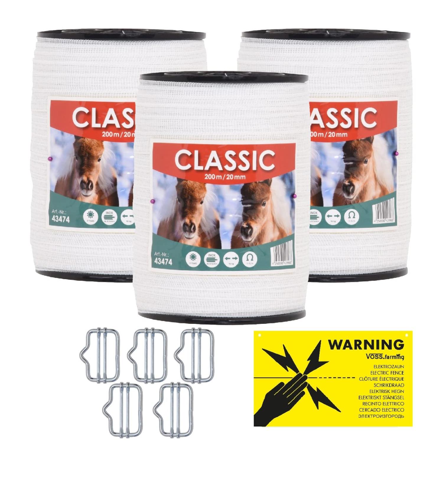 Buy Voss.farming 20mm Classic Pasture Fence Band (600m) - White Electric & Horse Fence Solution - Buy Online on GoSupps.com
