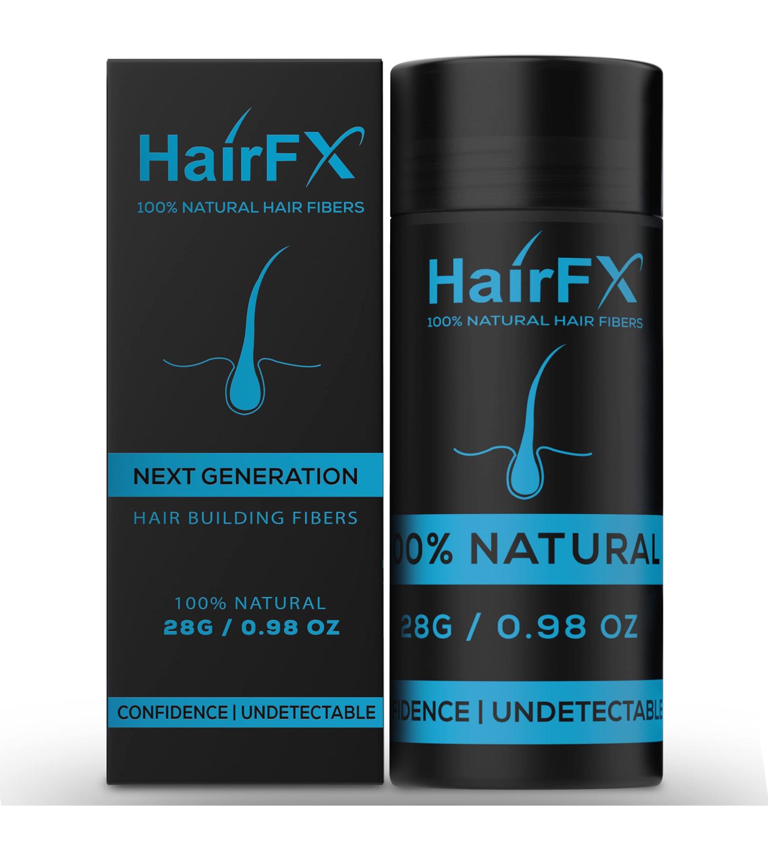 HairFX Dark Brown Hair Fibers 28g Bottle - Natural & Undetectable Hair Thickener for Women & Men - Instantly Conceals Thinning Hair - Buy Online on GoSupps.com