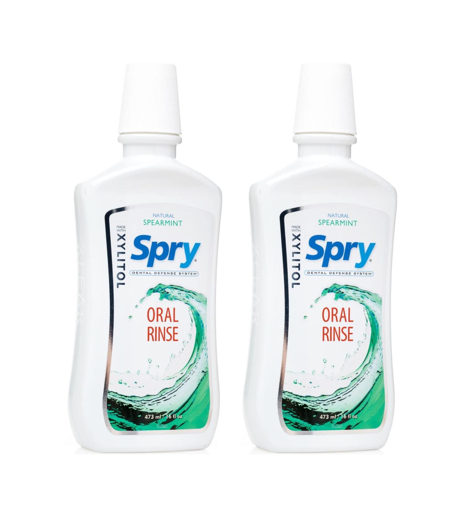 Xlear Spry Dental Defense Oral Rinse - Spearmint Flavor 16 Fl Oz | Optimal Oral Care for Fresh Breath & Gum Health | Buy Internationally - Buy Online on GoSupps.com