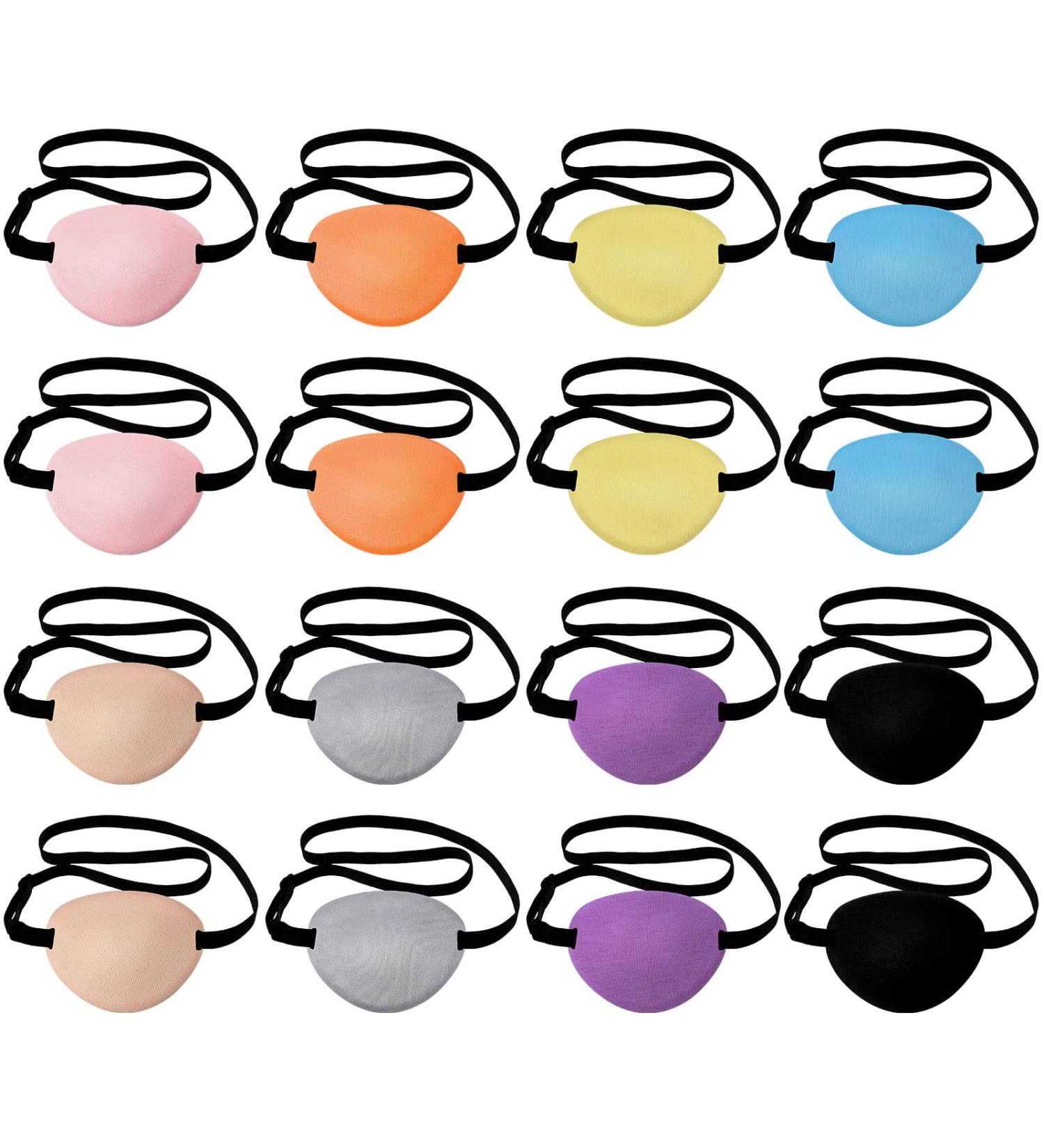 16 Pieces Kids Silk Adjustable Halloween Eye Patch for Left Eye - Soft & Elastic Medical Patch for Girls, Women, and Children - Fresh Style Light Colors - Buy Online on GoSupps.com