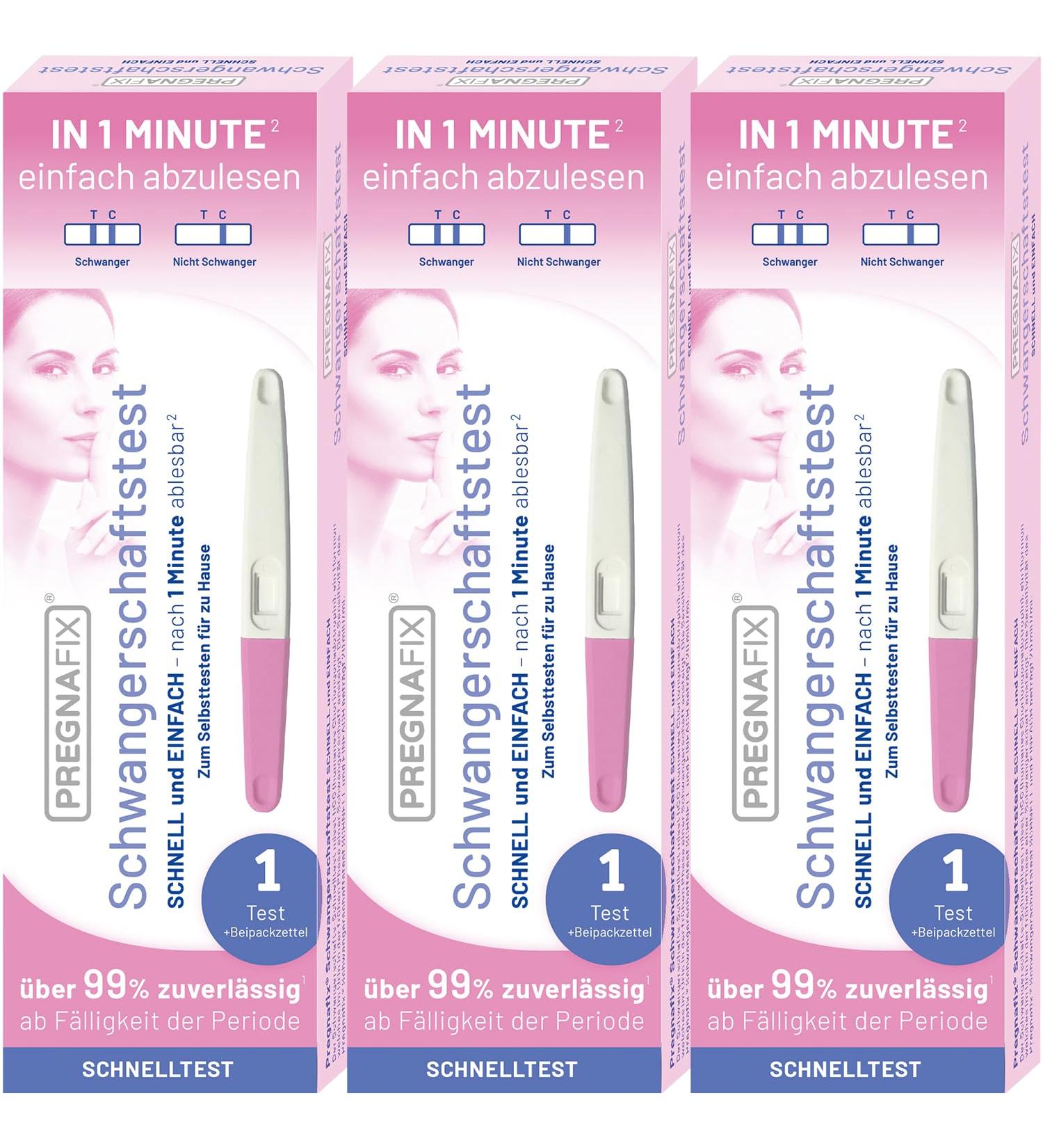 Pregnafix Quick Test - 3 Pack | Reliable & Easy to Use | Fast Results in 1 Minute - International Shipping Available - Buy Online on GoSupps.com