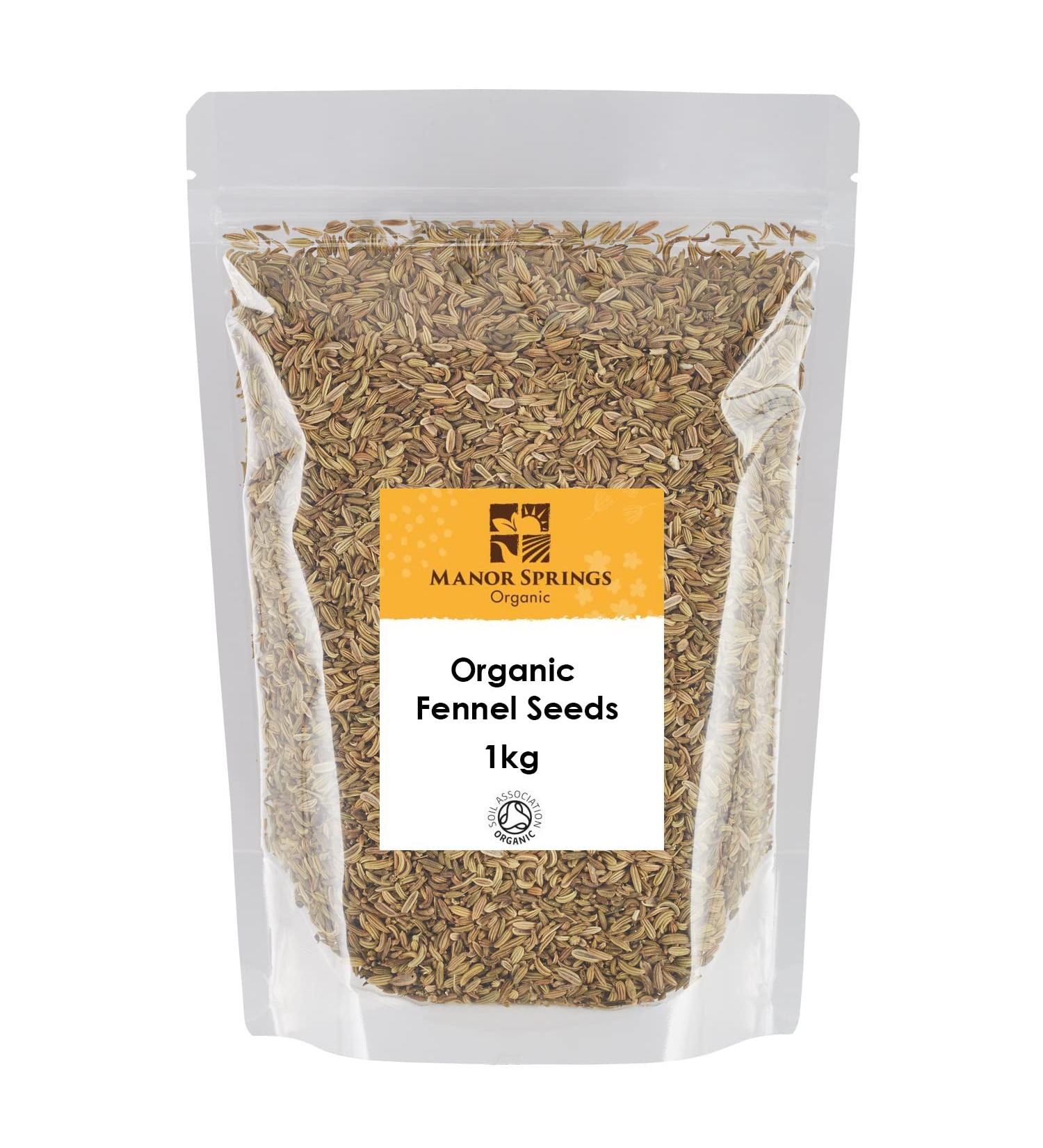Manor Springs Organic Fennel Seeds 1kg - Pure and Natural - Buy Online on GoSupps.com