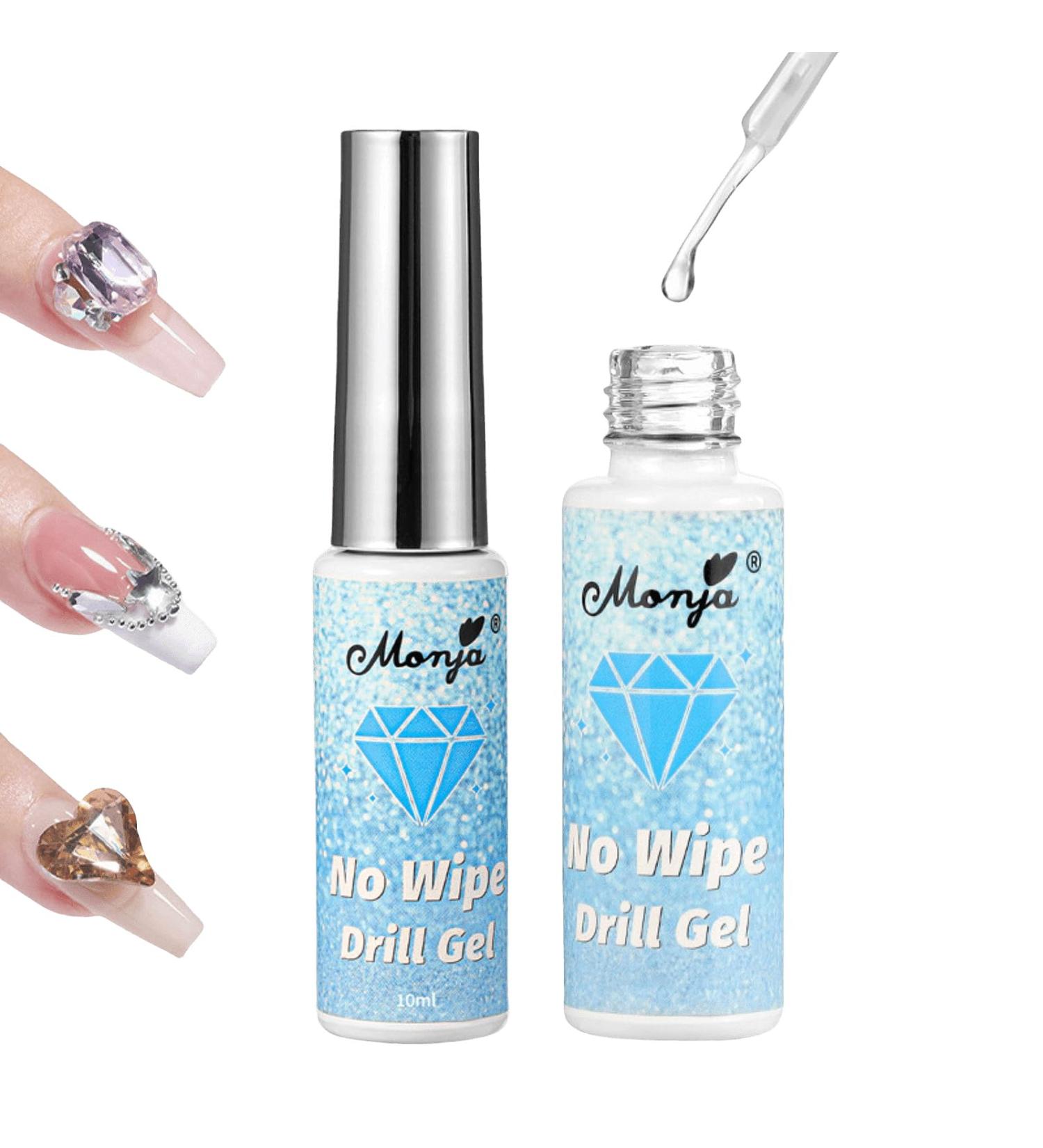 Wipe-Off Rhinestone Glue Gel Adhesive for Caulking Nail Gem Nail Art Jewel Crystal Beads Diamonds 3D Sculpting Gel Painting Gel Solid Nail Glue for Chrome Nail Powder Mirror Effect Cured Need(2PCS) - Buy Online on GoSupps.com