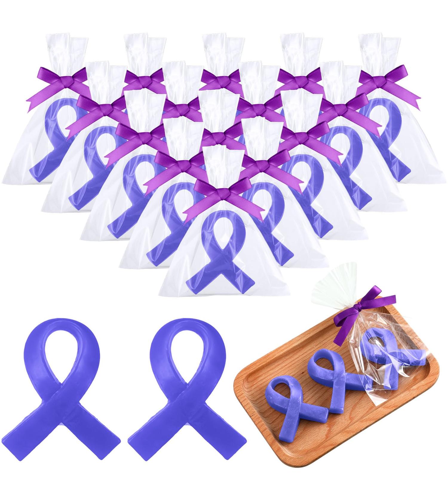 Demissle 30 Set Purple Ribbon Gifts - Soaps for Domestic Violence Pancreatic Cancer & Lupus Awareness | Memorial & Charity Campaign Supplies - Buy Online on GoSupps.com