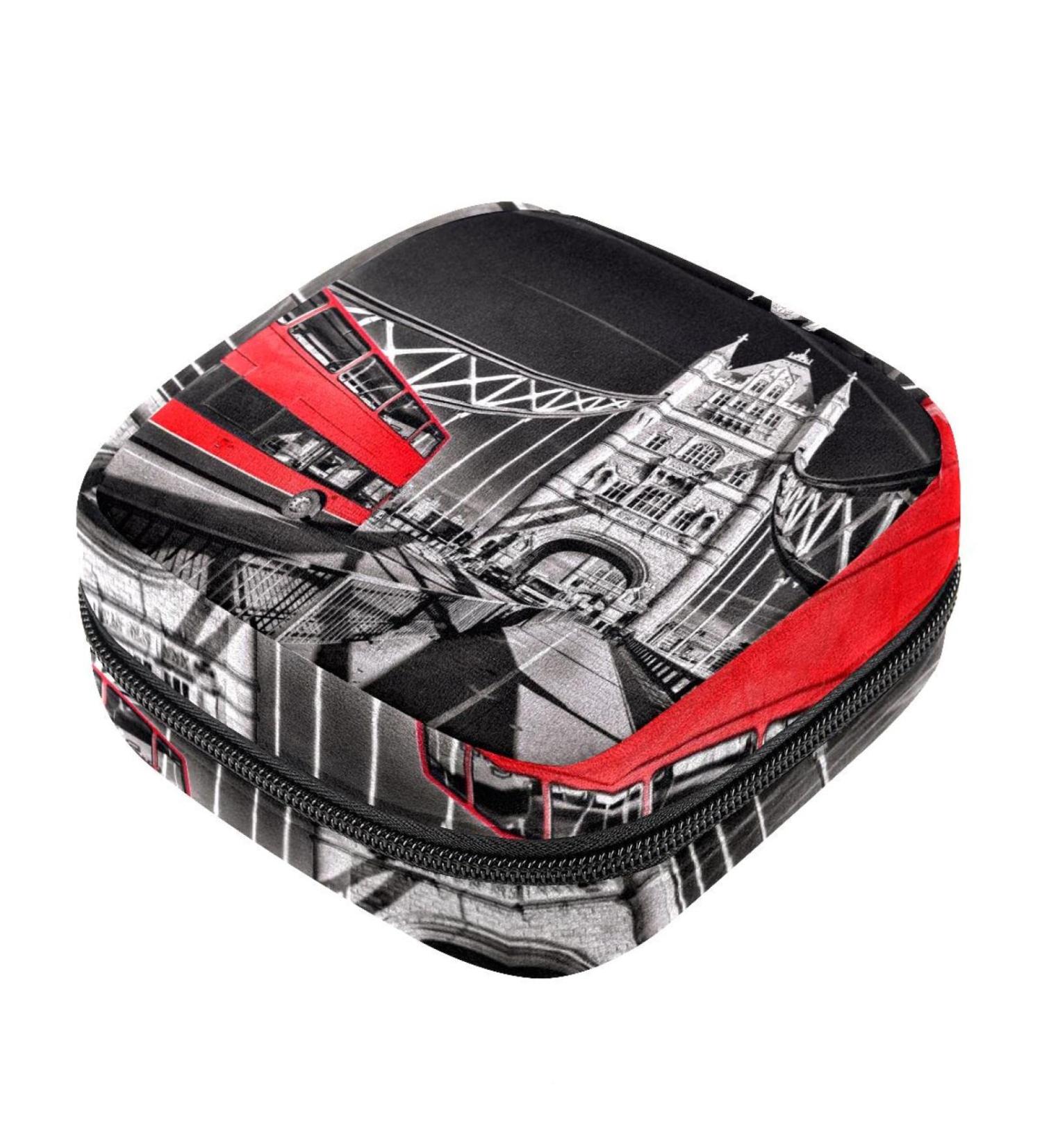 Stylish Women's Napkin Storage Bag | London Tower Bridge Menstrual Cup Pocket | Portable Binding Pads & Storage for Menstruation - Buy Online on GoSupps.com