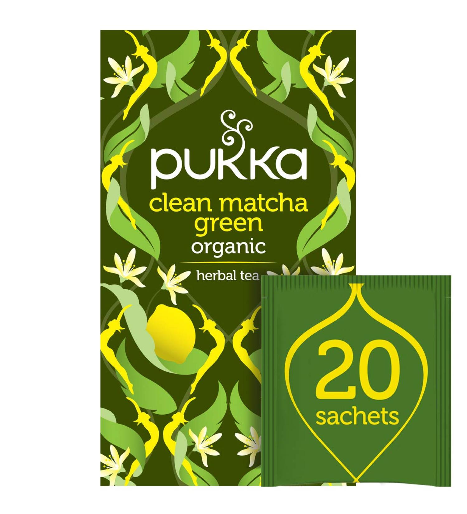 Pukka Clean Matcha Green Tea - 20 Sachets | Organic Detox Blend - Buy Online on GoSupps.com