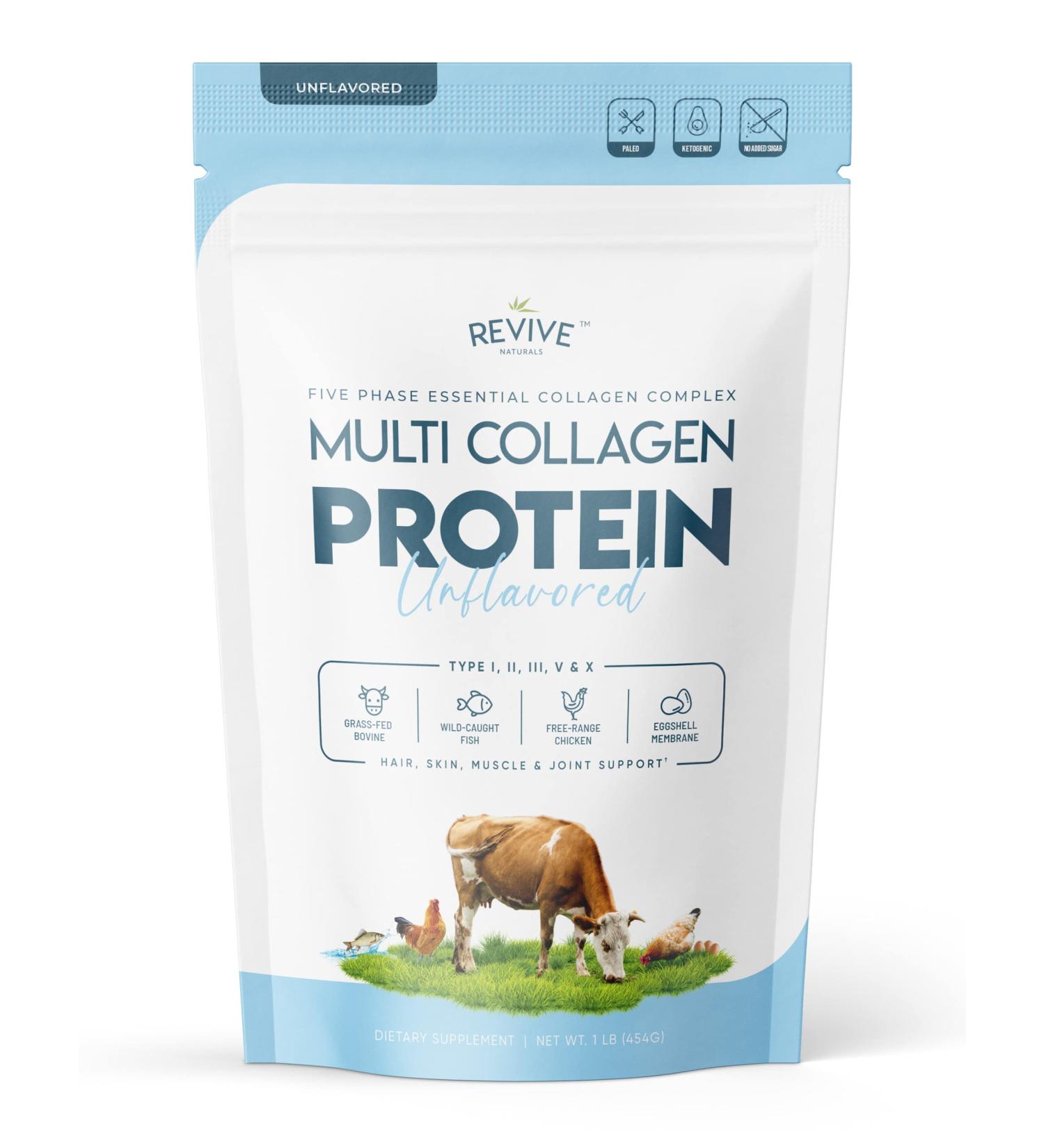 Buy Multi Collagen Hydrolyzed Protein Powder (16oz) - Types I II III V & X - Grass Fed Non-GMO Gluten-Free International Shipping Available - Buy Online on GoSupps.com