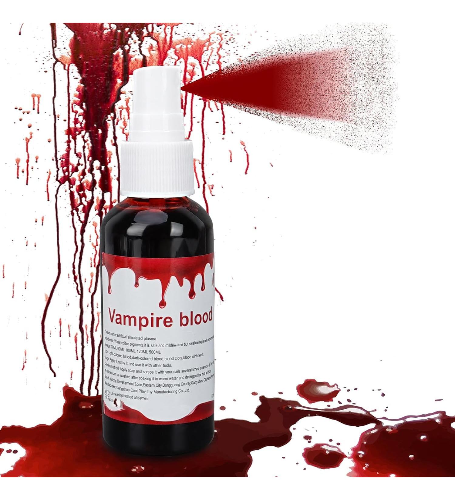 Buy Fake Blood Gel Spray | 60ml Washable Red Blood for Halloween Cosplay & Parties - Vampire Monster Zombie Bride - Buy Online on GoSupps.com