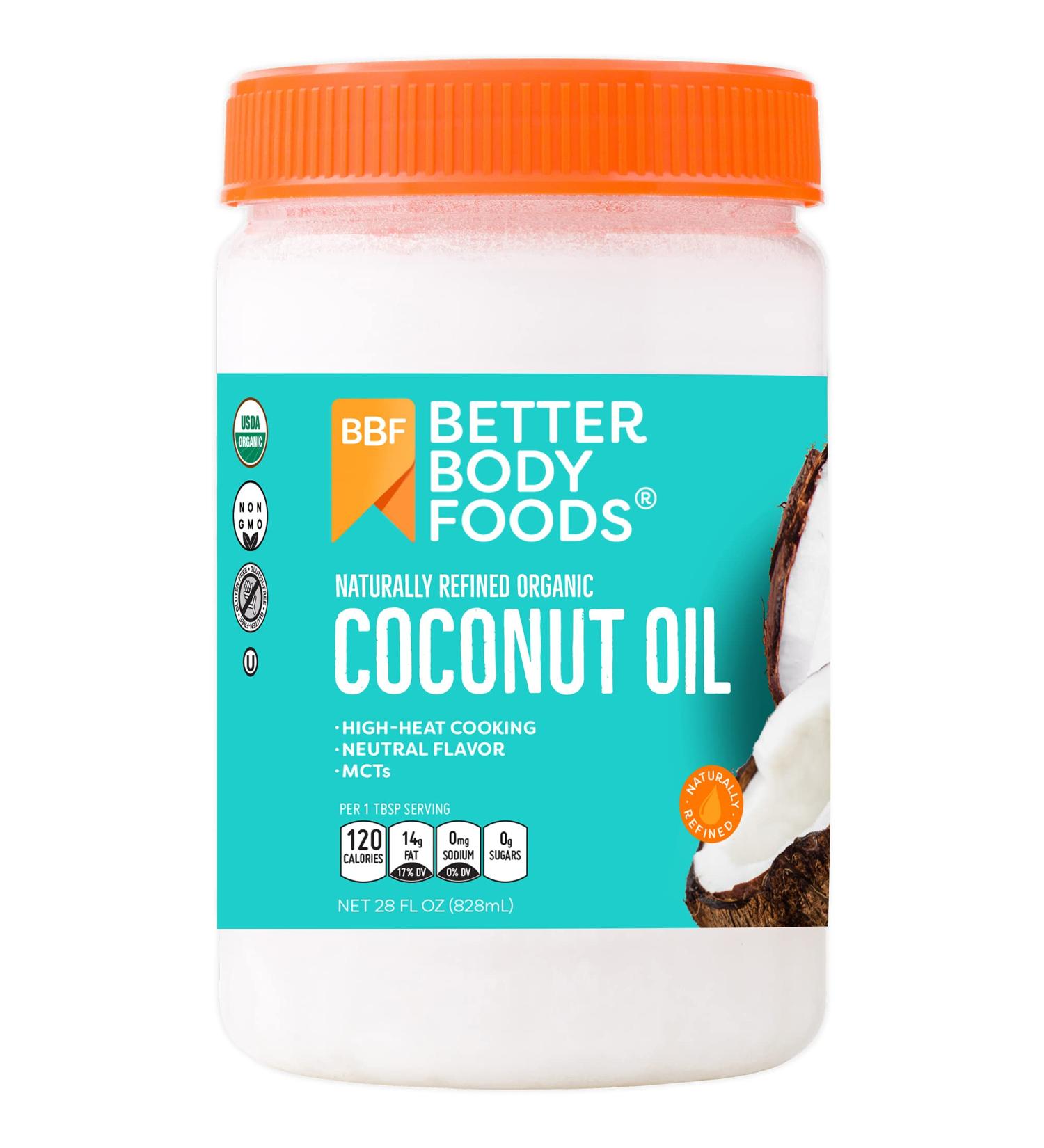 Organic Refined Coconut Oil 28oz by BetterBody Foods - Pure, Healthy Cooking Oil - Buy Online on GoSupps.com