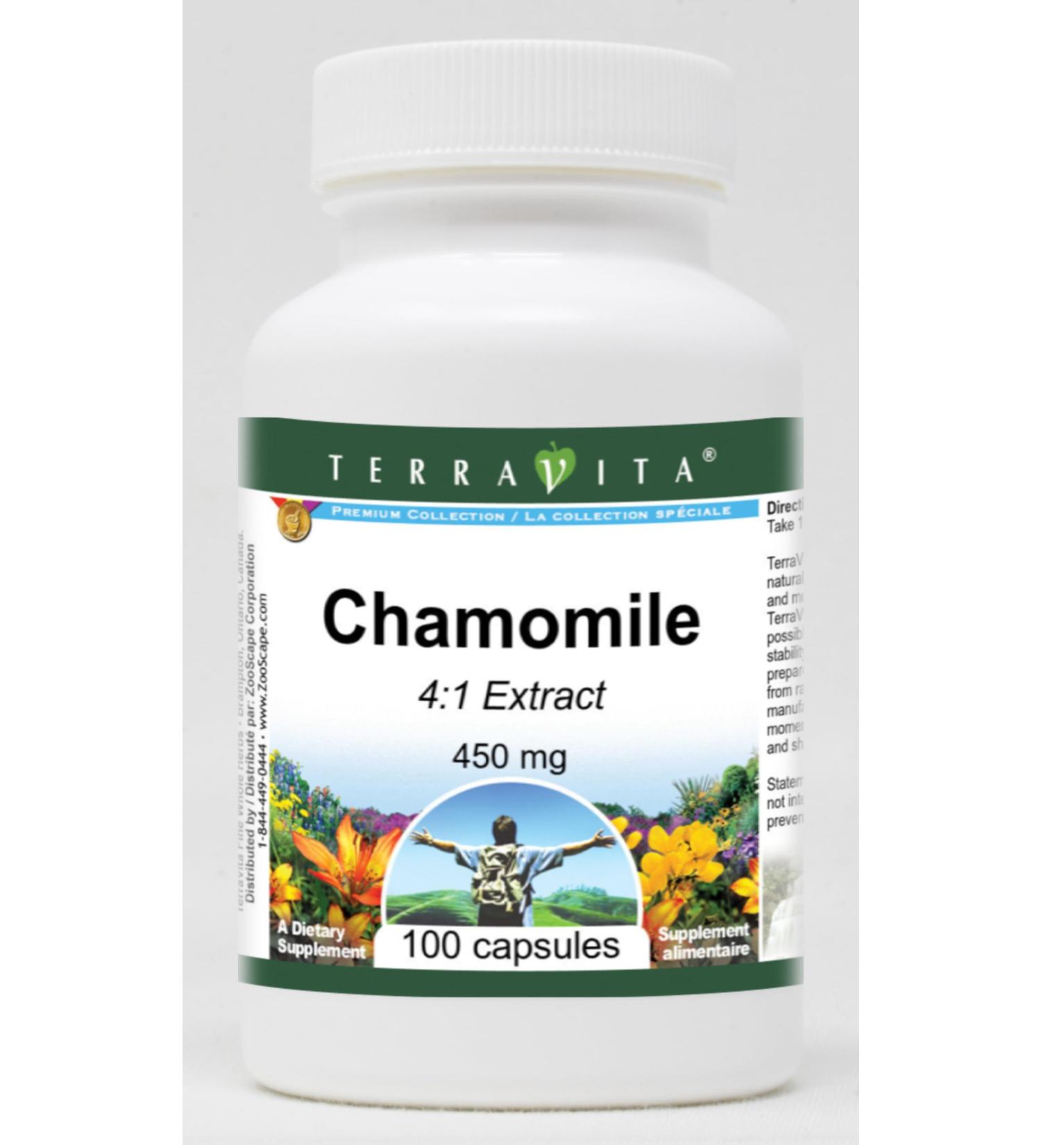 Chamomile 4:1-450 mg (100 Capsules ZIN: 519596) - Buy Online on GoSupps.com