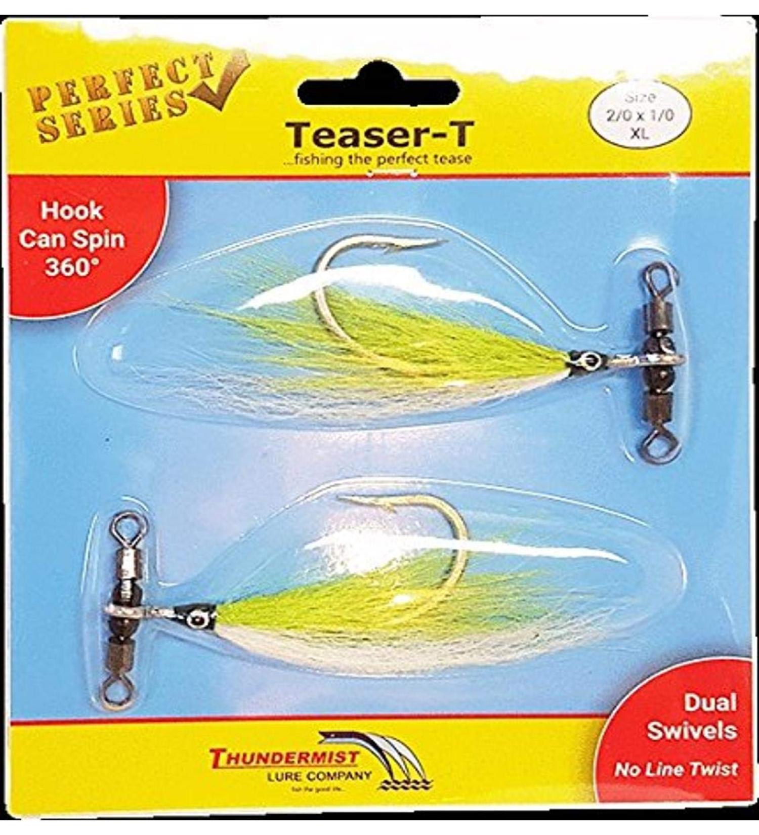 Thundermist Lure Company TSR-2/0X1/0-CW Teaser-T Fishing Terminal Tackle, Chartreuse