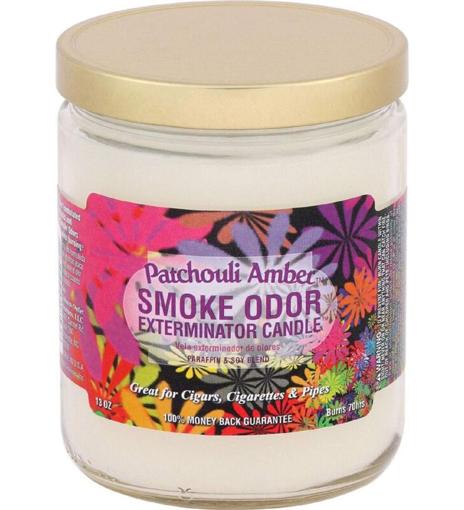 Smoke Odor Exterminator 13 oz Jar Candles Patchouli Amber (2)
