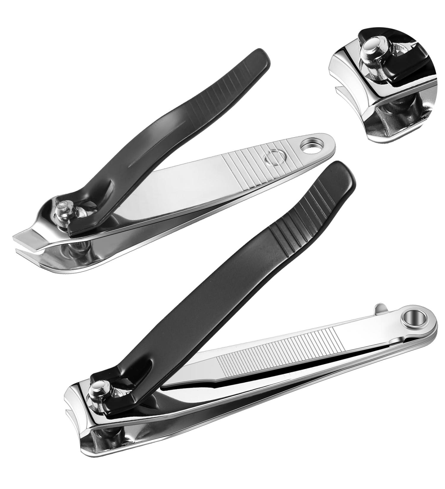 2 Pcs Heavy Duty Stainless Steel Nail Clippers Set for Thick Fingernail and Toenail - Men Women Kid Elder - Buy Online on GoSupps.com