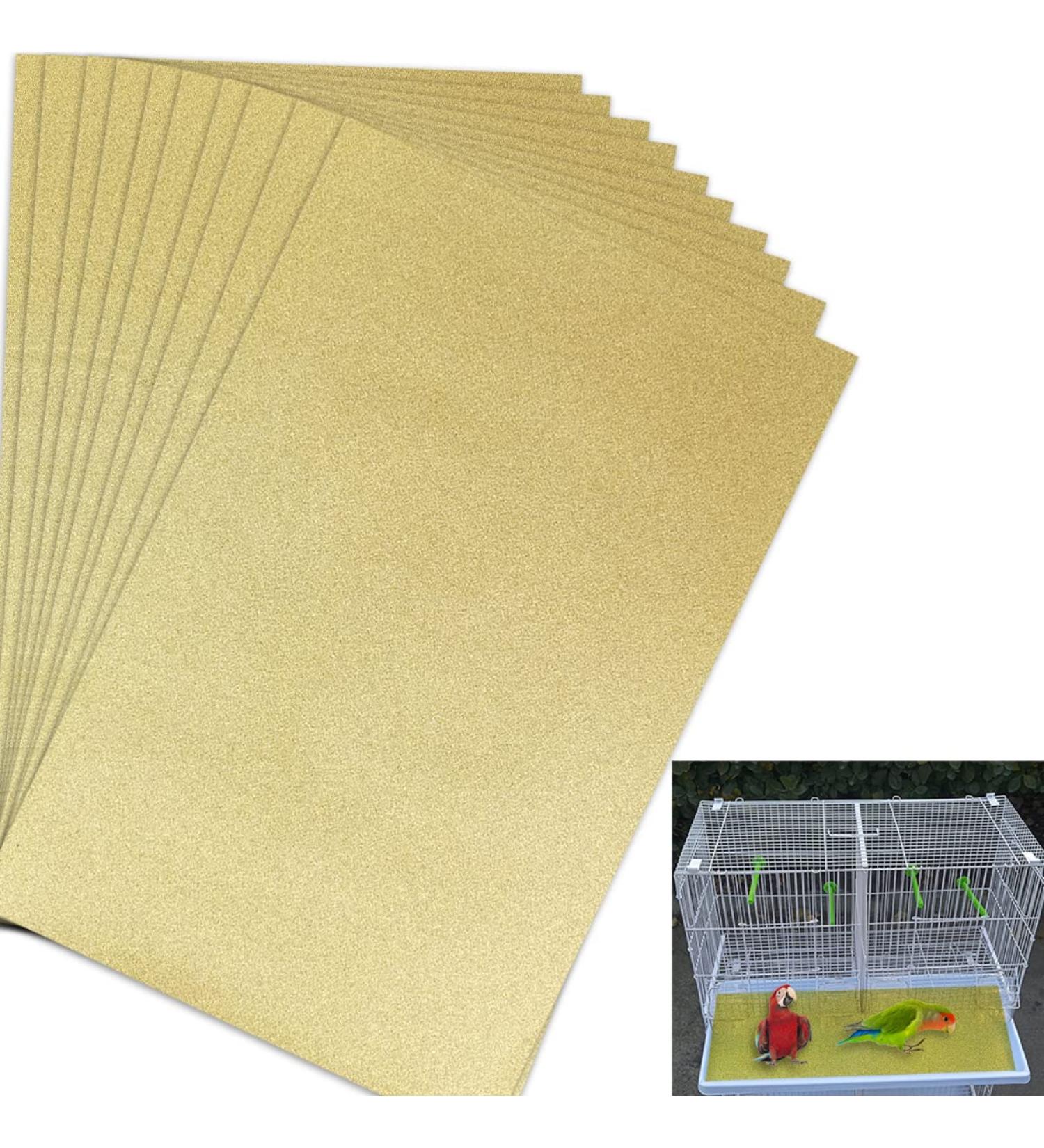 DVECUE Gravel Paper for Bird Cage 11x17 Inch - 10 Pack Absorbent Liner Sheets - Buy Online on GoSupps.com