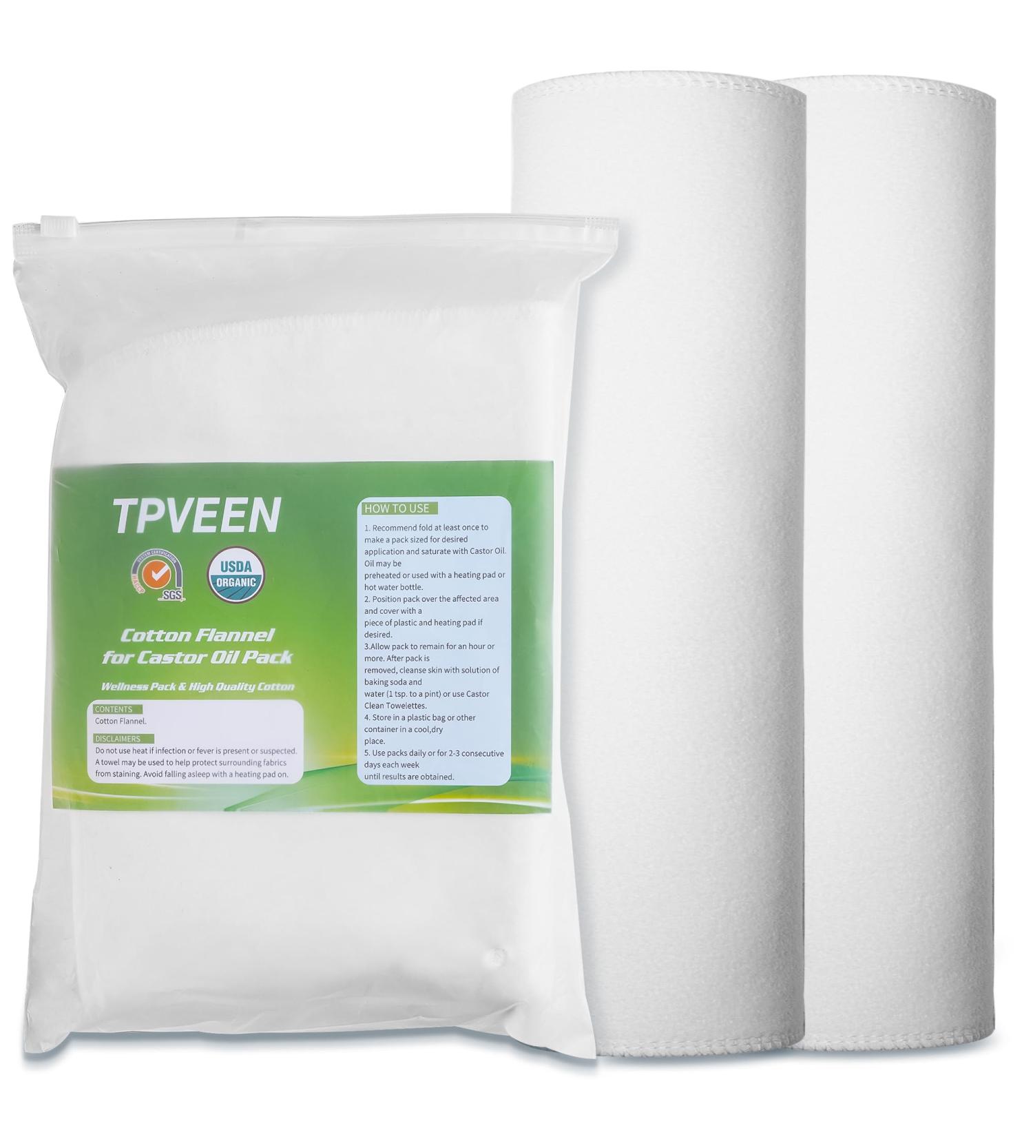 Unbleached Organic Cotton Pack Wrap for Castor Oil | 100% Organic & Synthetic Free | SGS Certified Flannel for Liver Abdomen Neck & Joint Relaxation (12x27 in - Buy Online on GoSupps.com