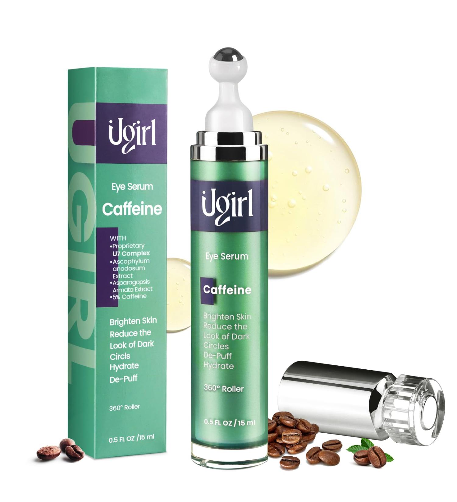 Eye Cream for Dark Circles & Puffiness - Anti-Aging Caffeine Serum with 360 Cooling Applicator | 0.5 Fl Oz | Perfect Stocking Stuffers for Women - Buy Online on GoSupps.com