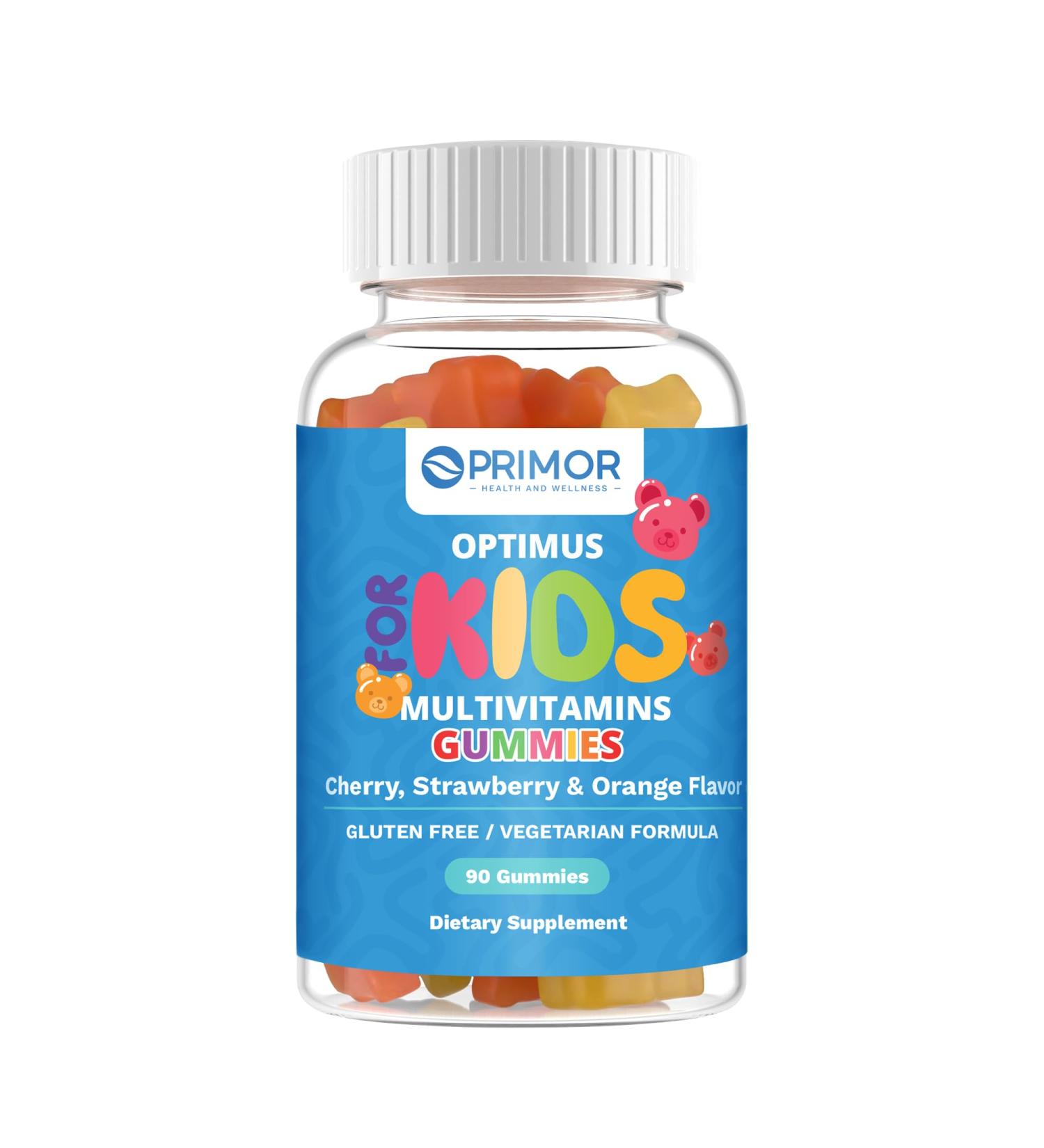 OPTIMUS WEIGHT Kids 11 Vitamins & Minerals Gummies for Overall Health and Immune Support -Delicious Flavor Vegetarian Gluten Free 100% Natural - Ages 2+ Made in USA- 90 Gummies - Buy Online on GoSupps.com