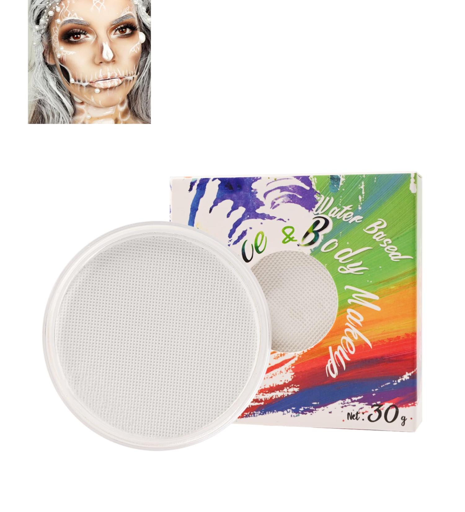  LYSdefeu Face Paint White 30g Water Based Body Paint Professional Makeup Washable Halloween Carnival Cosplay Christmas Party - Buy Online on GoSupps.com