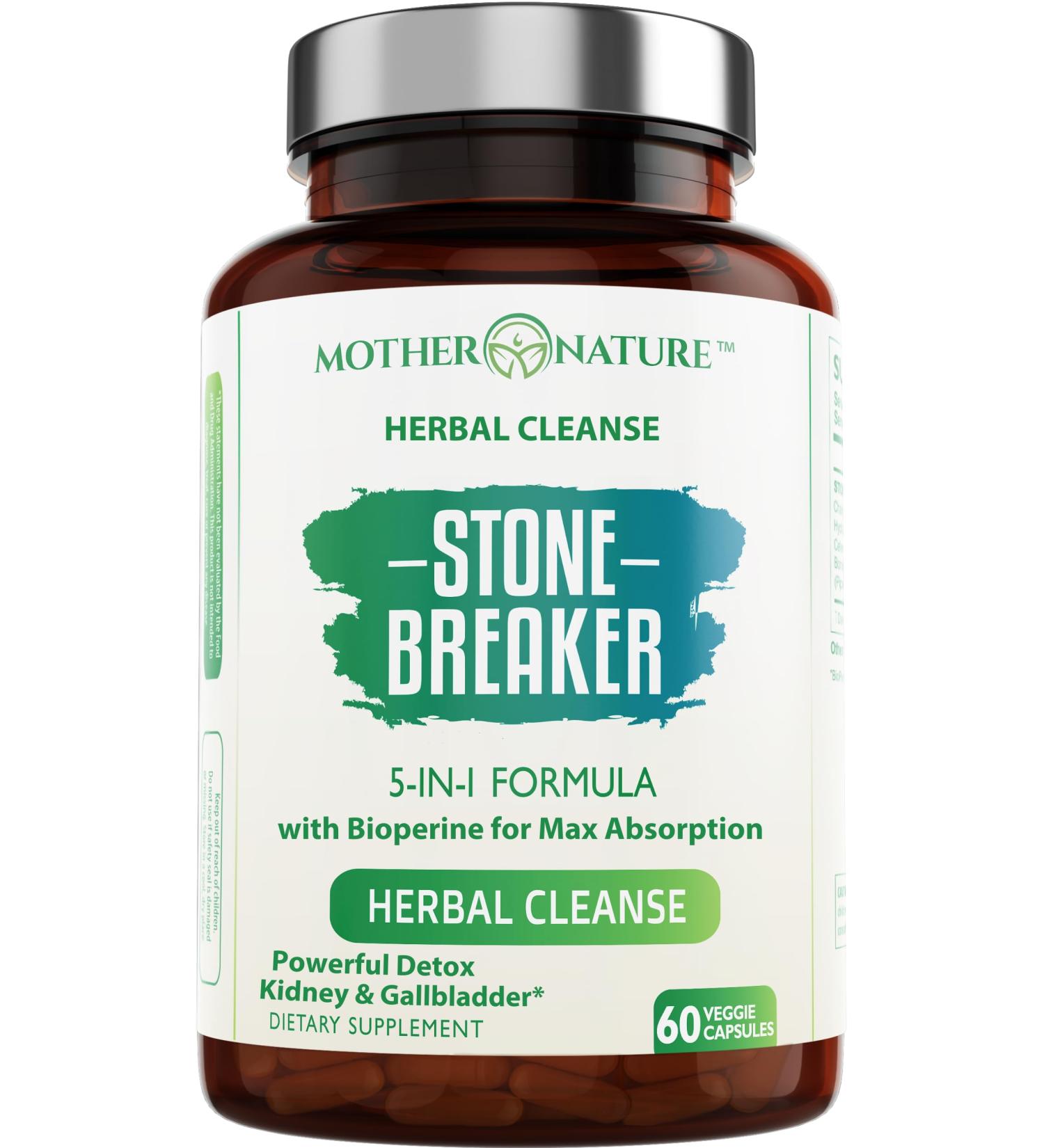 Stone Breaker Chanca Piedra Capsules - Natural Kidney & Gallbladder Support Detox Urinary Tract 60 Veg Capsules with Celery Seed Extract - Buy Online on GoSupps.com