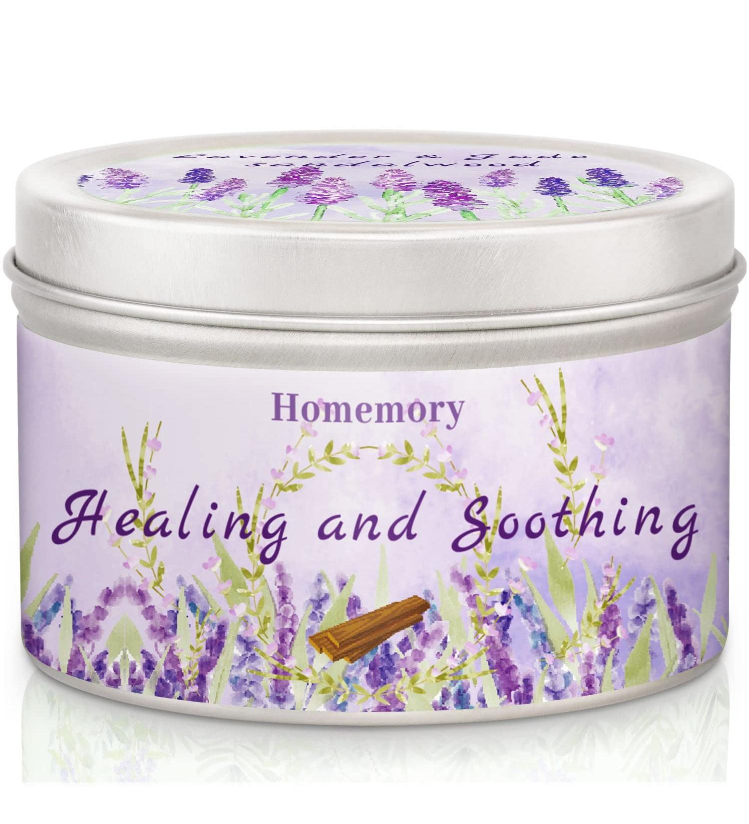 Lavender & Jade Sandalwood Scented Candles | Natural Soy Aromatherapy Candle for Stress Relief | Men & Women | Non-Toxic Essential Oil Infused 6oz Tin Candle - Buy Online on GoSupps.com