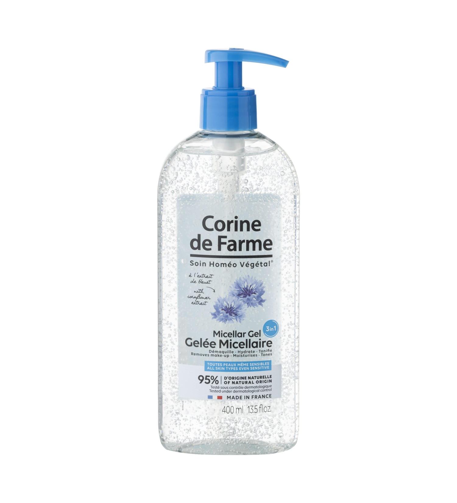  Corine de Farme Corine de Farme - Micellar Jelly 3 in 1 Face Eyes and Lip Make-Up Remover - Moisturizes and Soothes - 95% Natural Ingredient - Buy Online on GoSupps.com