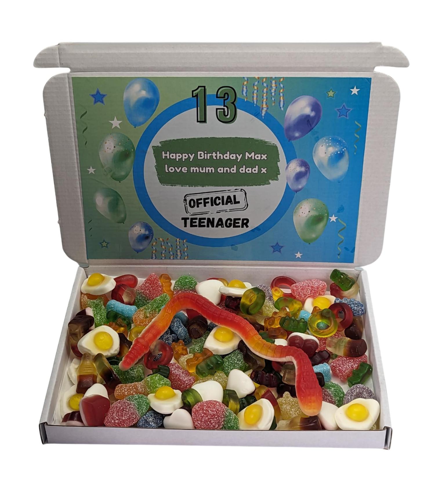 Personalised official teenager sweet box | 13th birthday sweet box |13| 13th birthday boy | Official teenager| 13th birthday gift boy|
