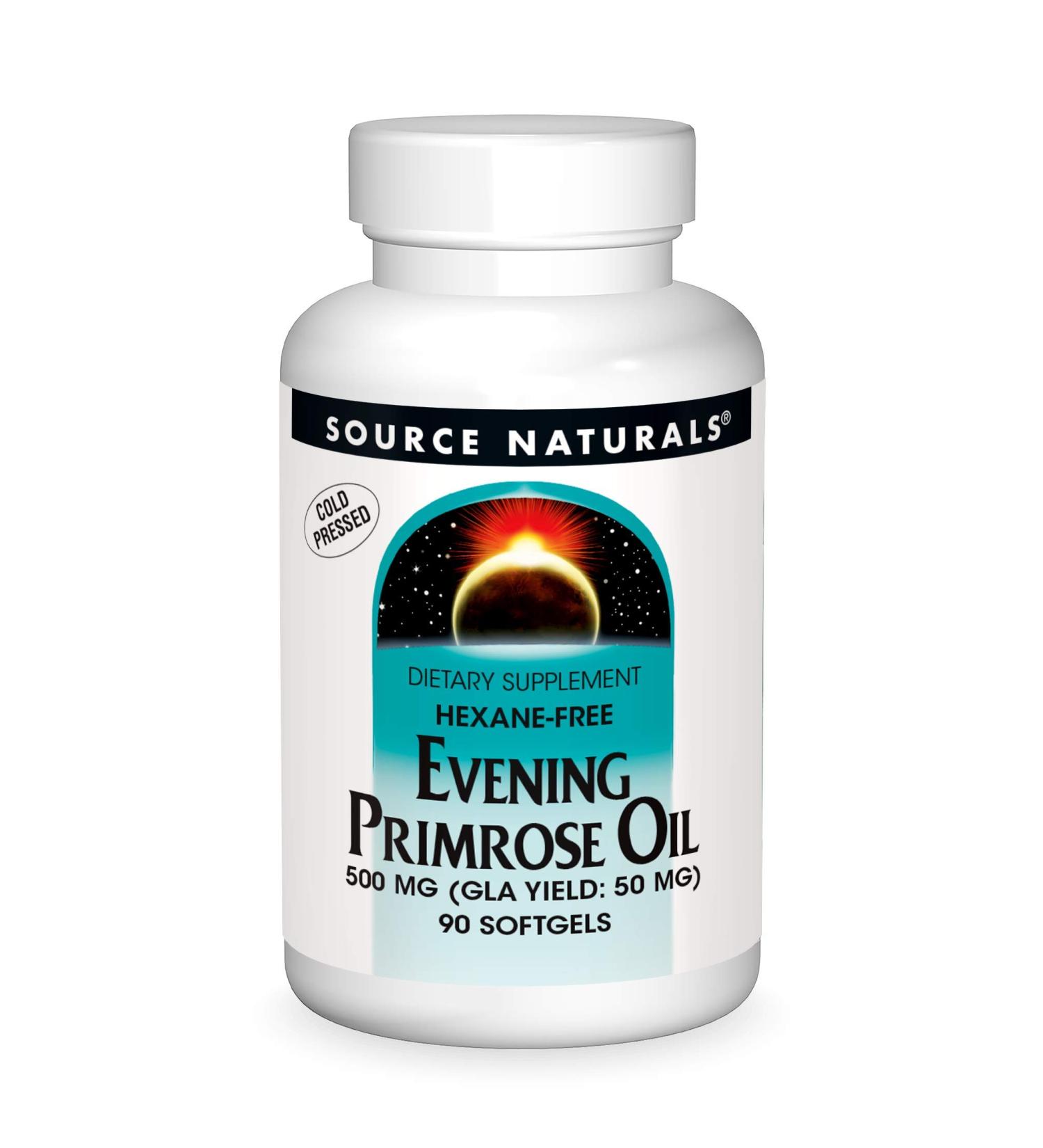 Source Naturals Evening Primrose Oil 500mg Softgels - Hexane-Free, Cold-Pressed, 90 Count - GLA Yield 50mg - Pack of 1 - Buy Online on GoSupps.com