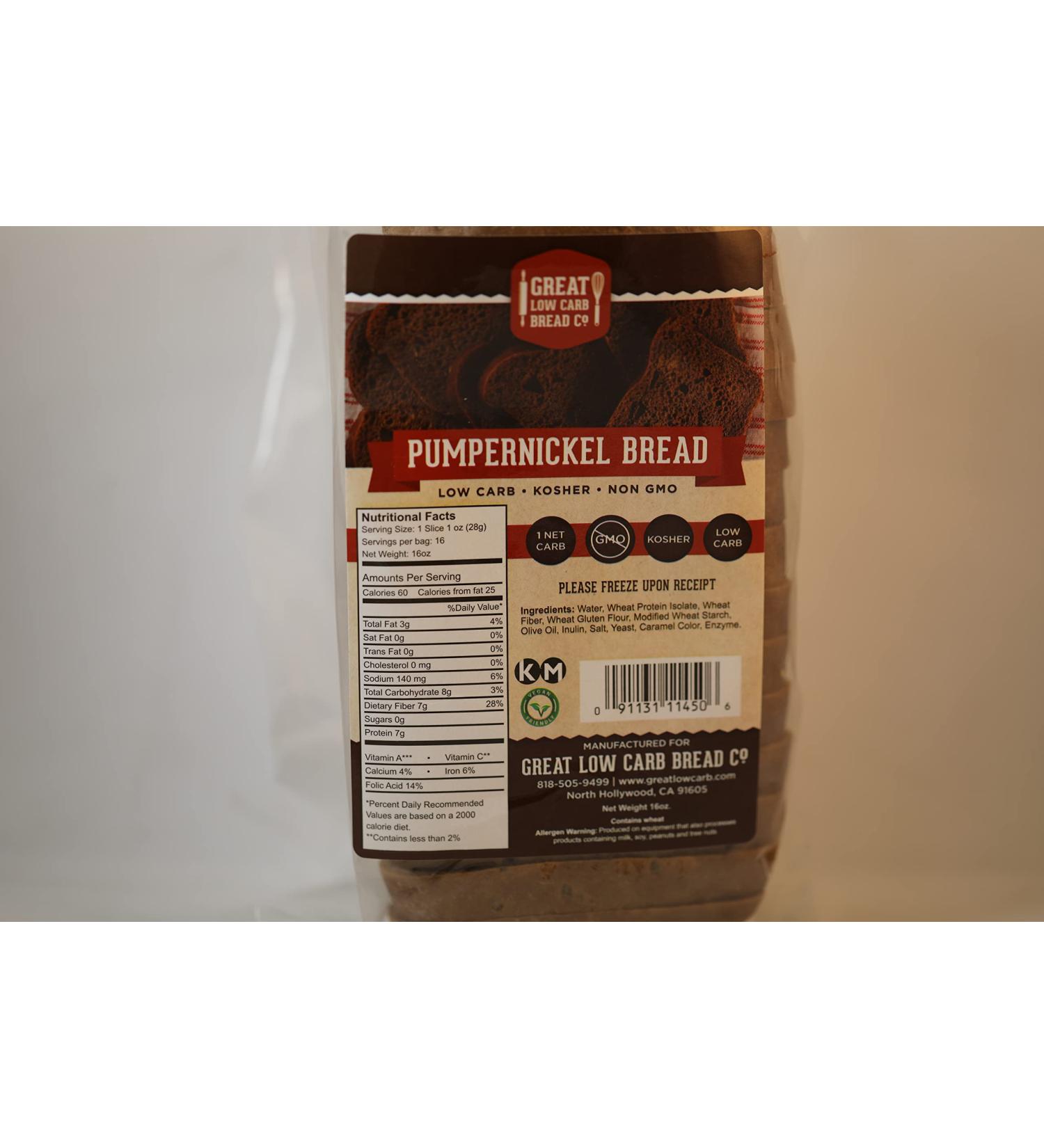 Great Low Carb Bread Co. Pumpernickel Bread - Pack of 3 Bags - Buy Online on GoSupps.com