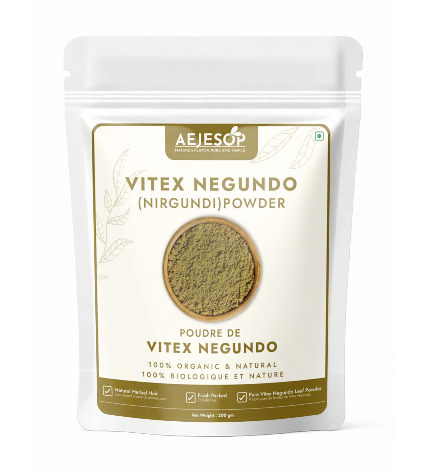 AEJESOP Nirgundi Powder Vitex Negundo Natural Herbal Supplement 7 Ounces