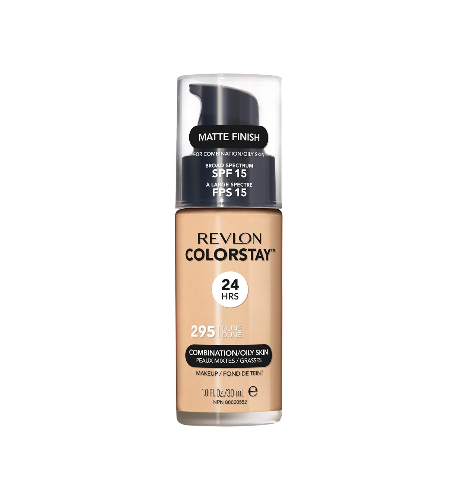 Revlon Colorstay Liquid Foundation Makeup for Combination/Oily Skin SPF 15 - Dune (295) 30 ml - Matte Finish - Longwear Formula - Pack of 1 - Buy Online on GoSupps.com