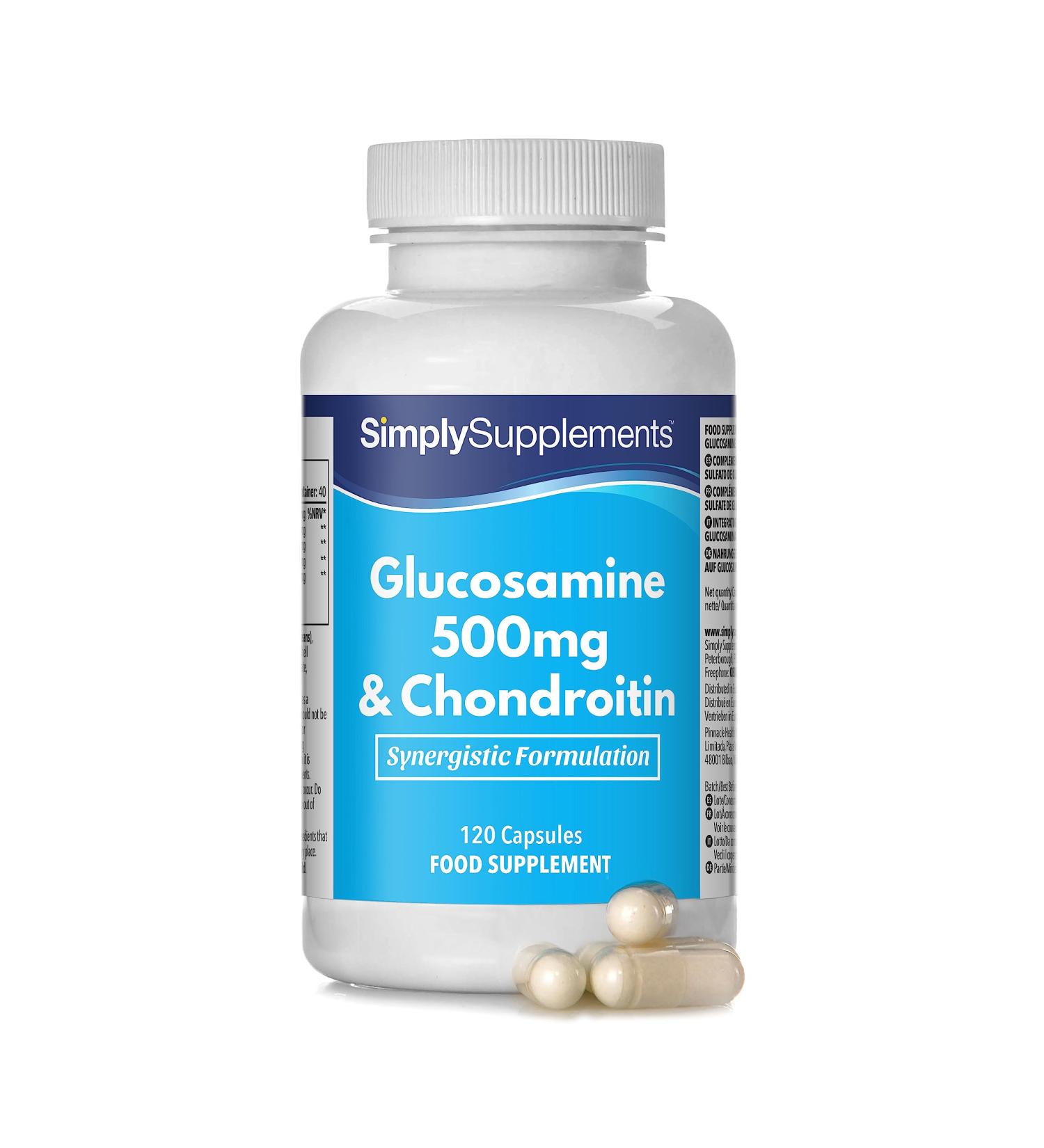 Glucosamine and Chondroitin 500mg Capsules | 120 Count | Made in UK - Buy Online on GoSupps.com