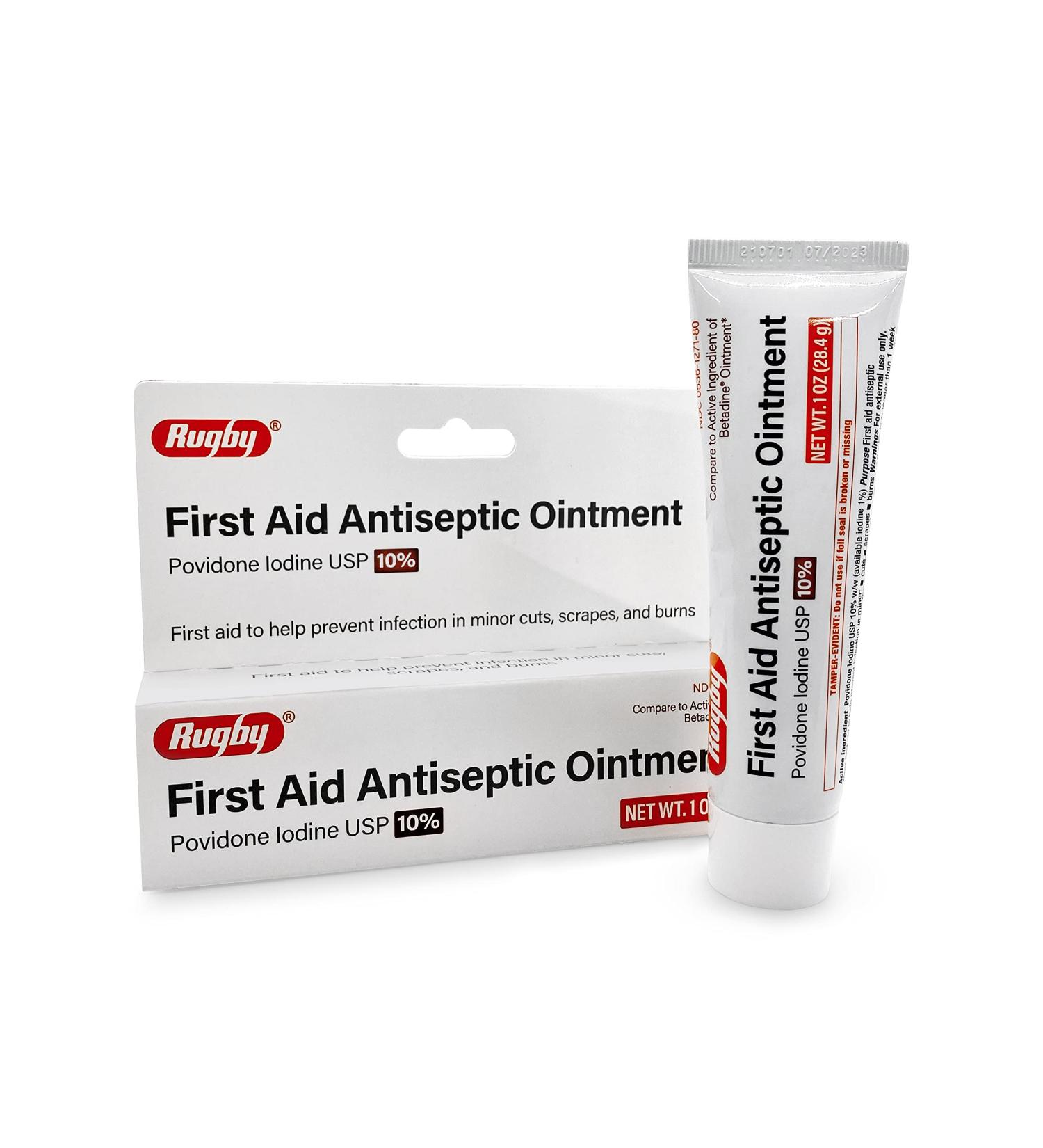 Povidine First Aid Ointment 1oz - 10% Povidone Iodine for Cuts, Scrapes, Burns - Compare to Betadine - Buy Online on GoSupps.com